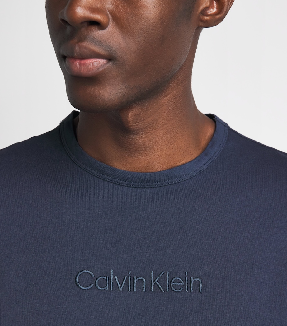 Calvin Klein Mens Cotton Logo Pyjama Top Cci Blue Nights Image 3