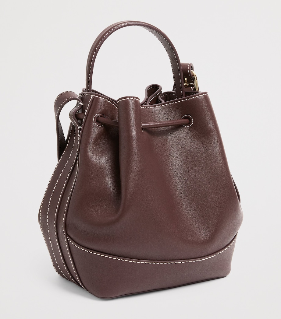 Leather Alvan Bucket Bag BURGUNDY Image 3