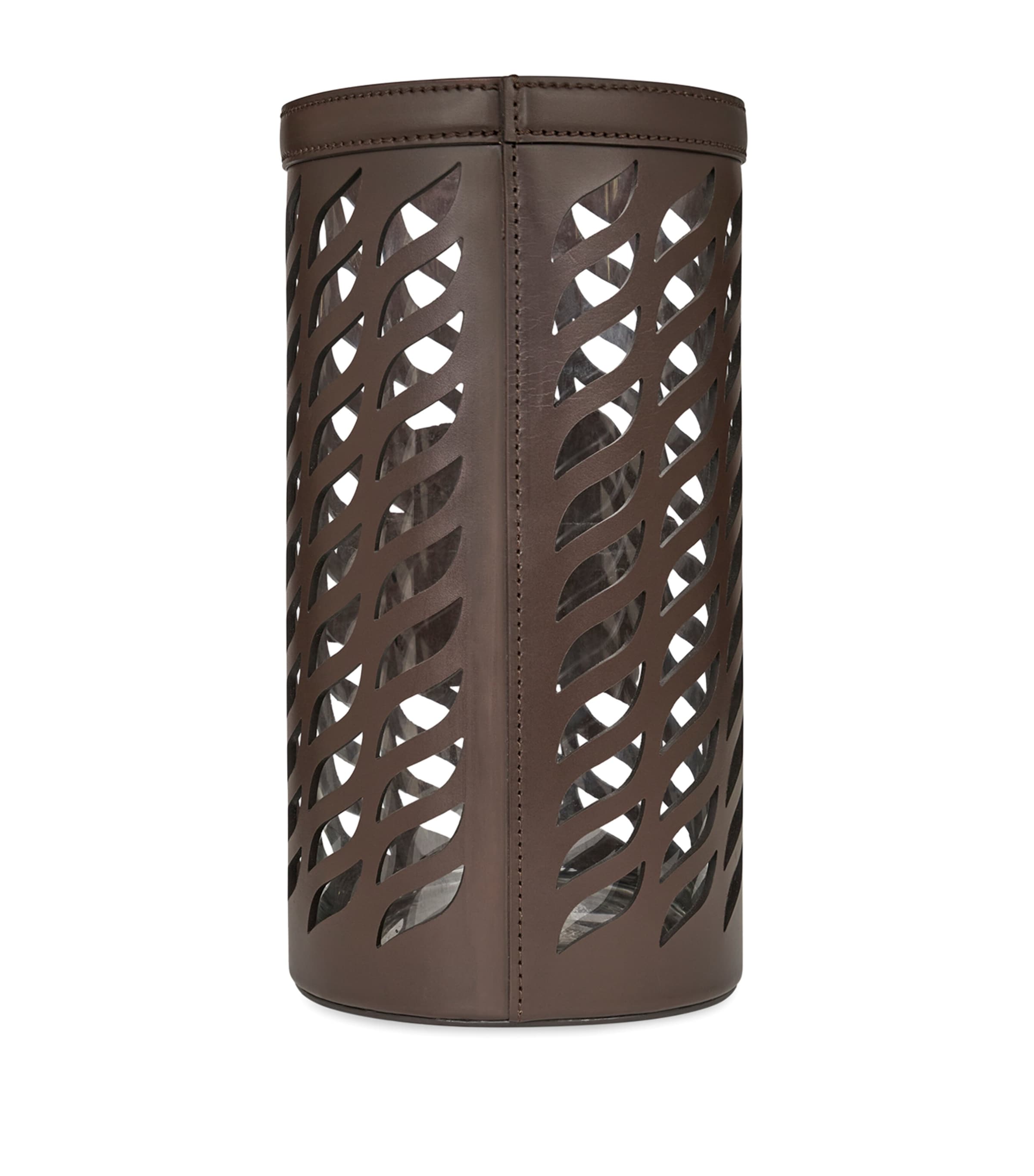 Leather Drill Vase (30.5cm) M0696 DRK BRWN Image 2