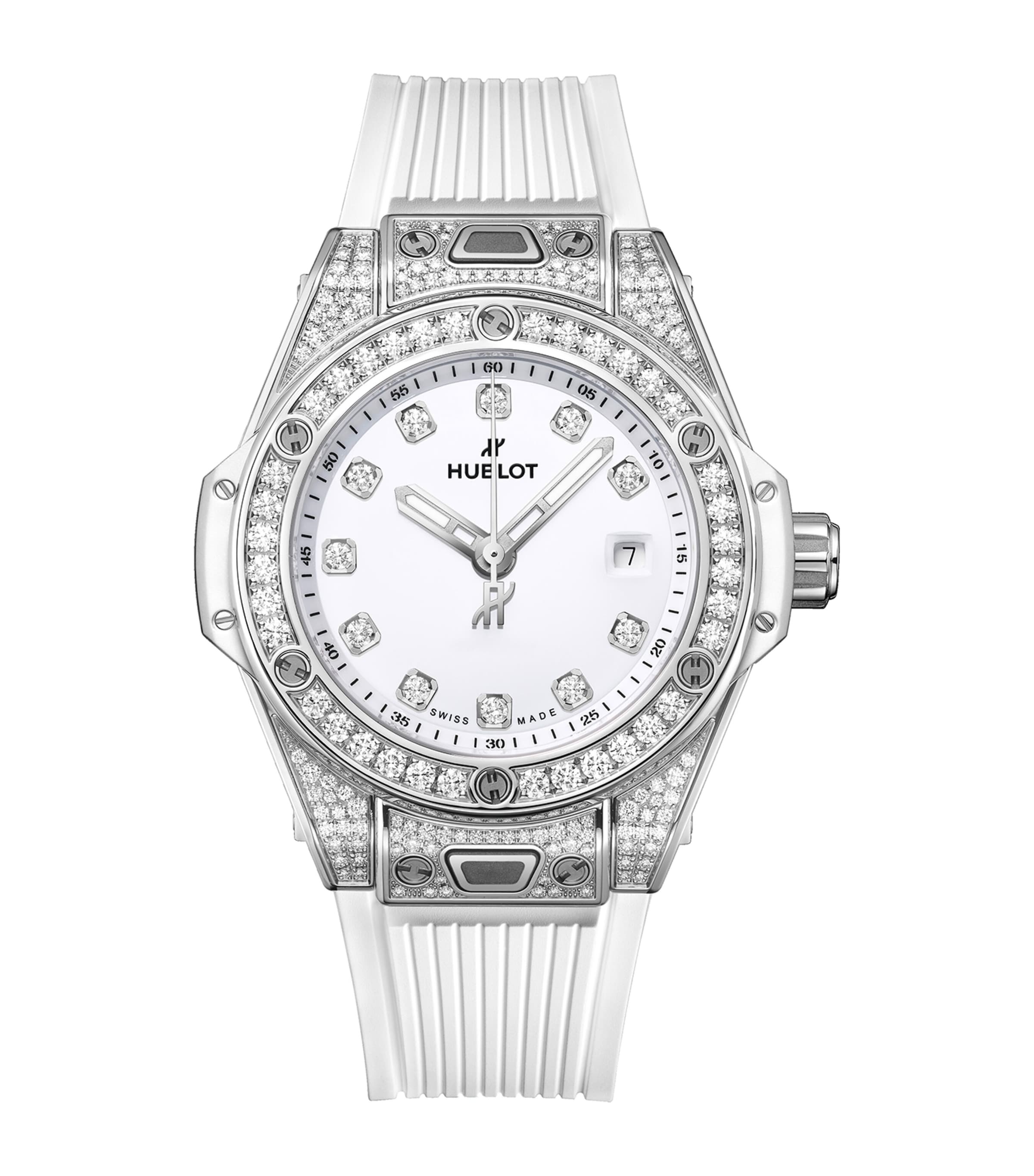 Hublot Stainless Steel And Diamond Big Bang One Click Automatic Watch In Black