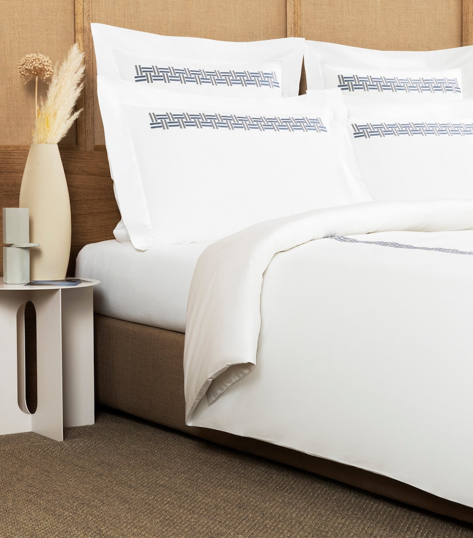 Basket Weave Queen Duvet Cover (240cm x 220cm) 8E23 - STEEL BLUE/GR Image 2