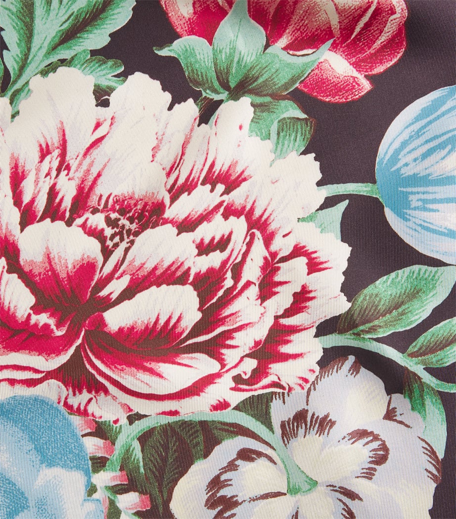 Silk Floral Print Scarf 001 BLCK CHAIR FLORL Image 4