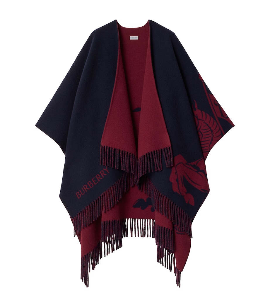 Wool-Cashmere EKD Reversible Cape SASH RED Image 1