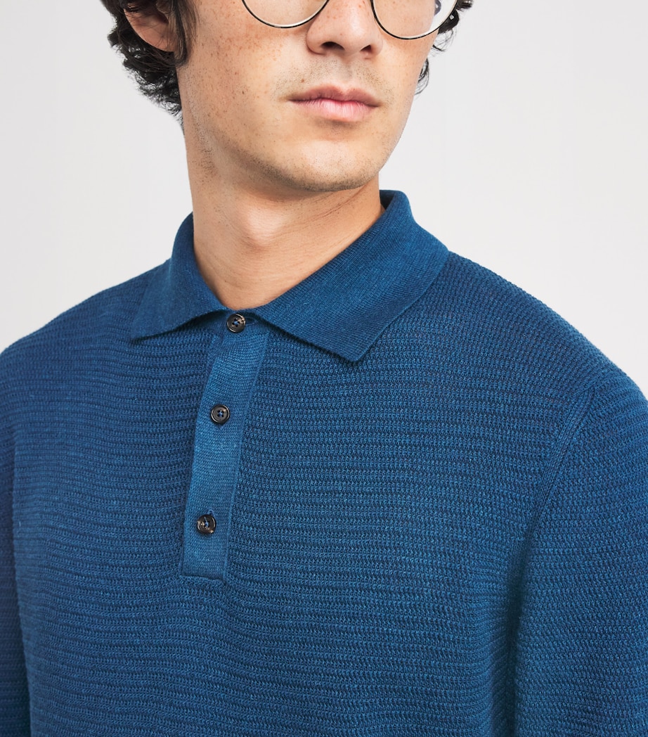 Silk-Linen Polo Shirt 821 Image 6
