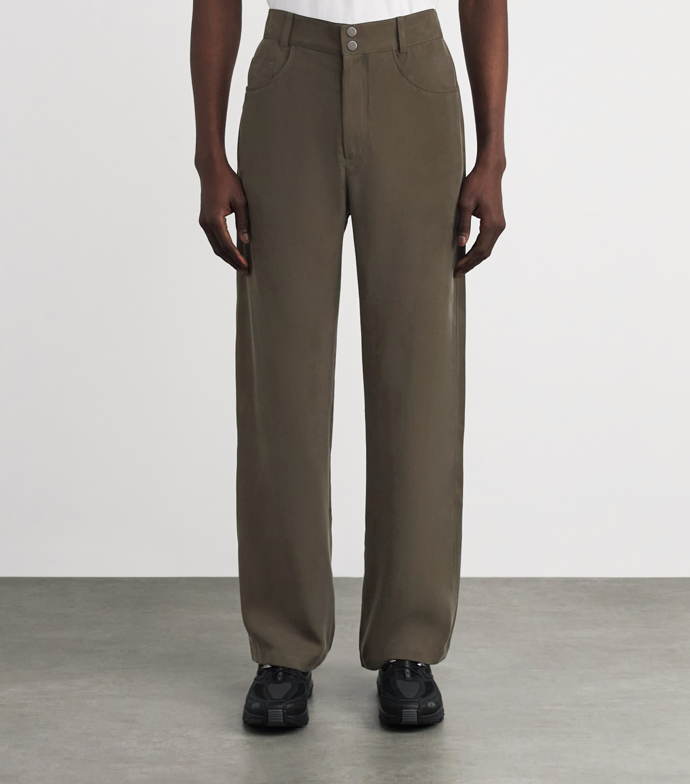 Twill Straight Trousers KHAKI 680 Image 3