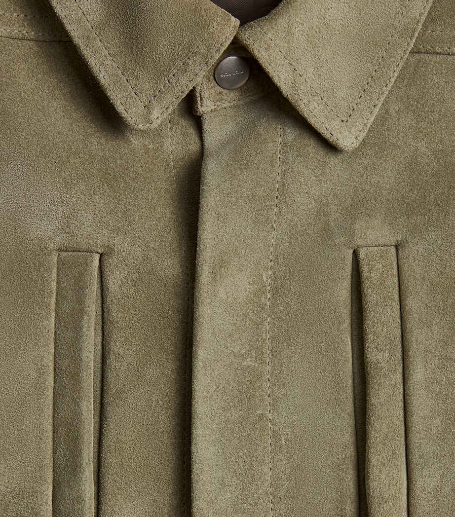 Rick Owens Mens Alice Suede Jacket Dirty Pearl Image 6