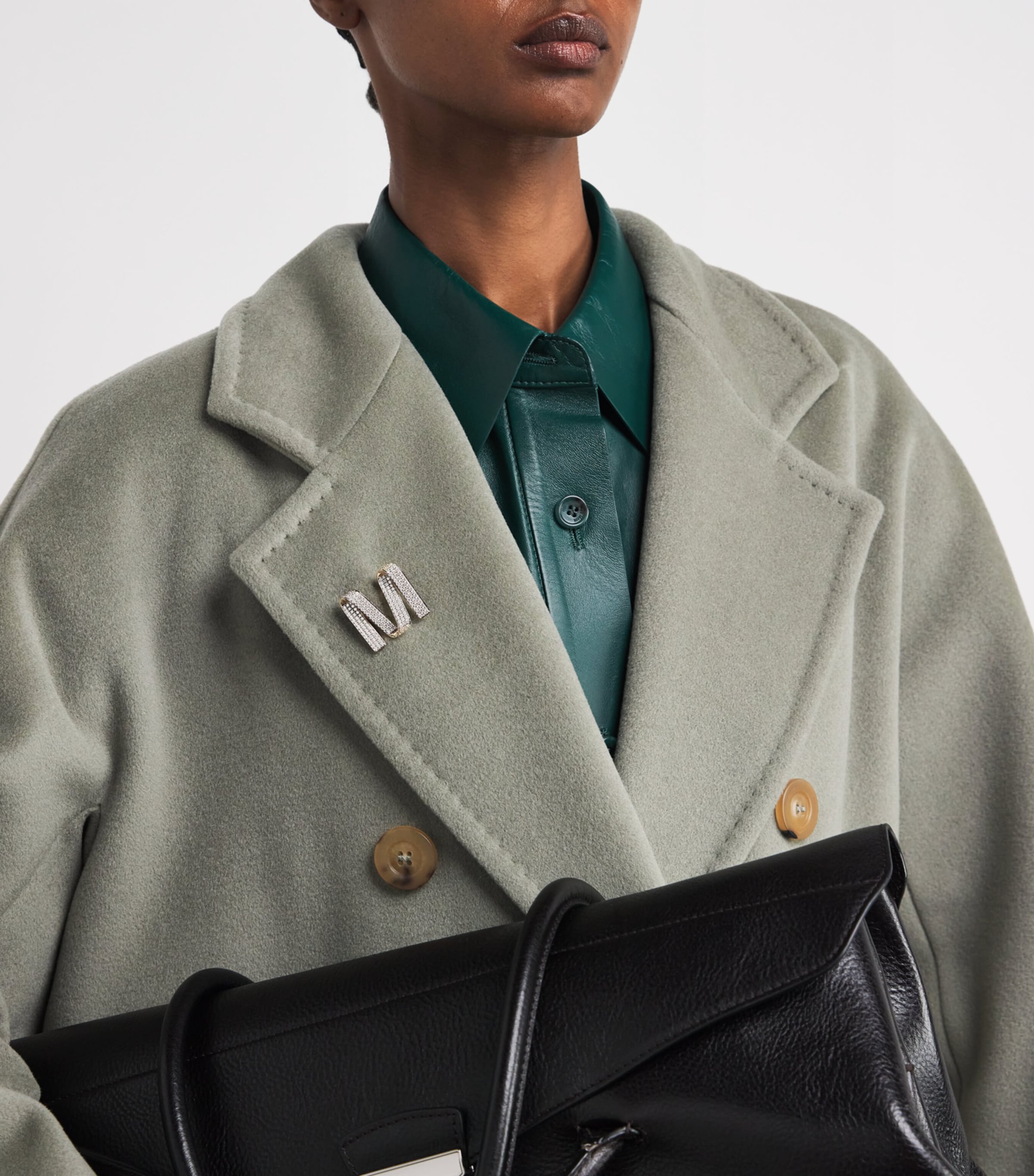 Embellished ‘M’ Brooch BRONZE Image 2