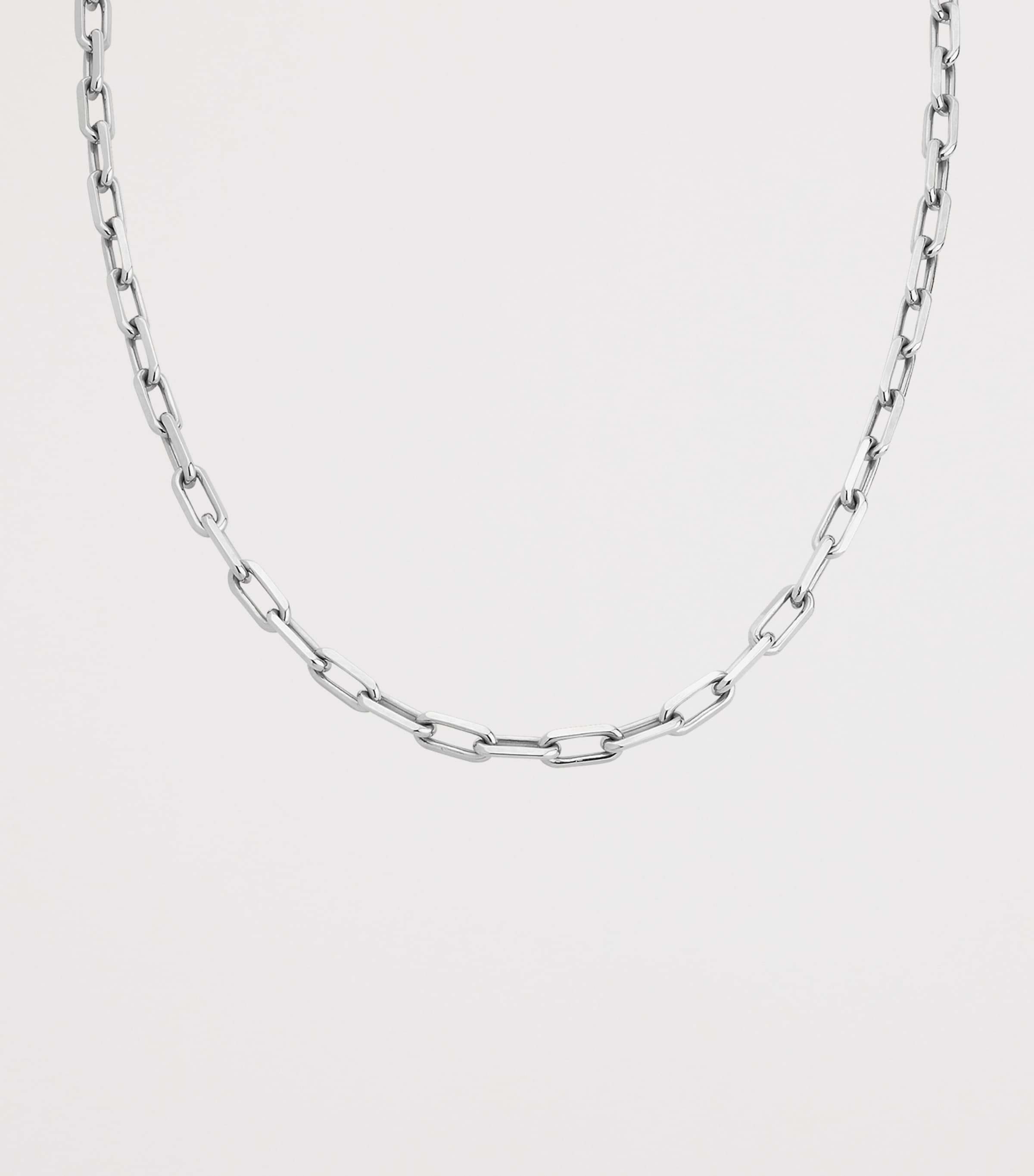 Medium Santos de Cartier Chain Necklace WHITE GOLD Image 3