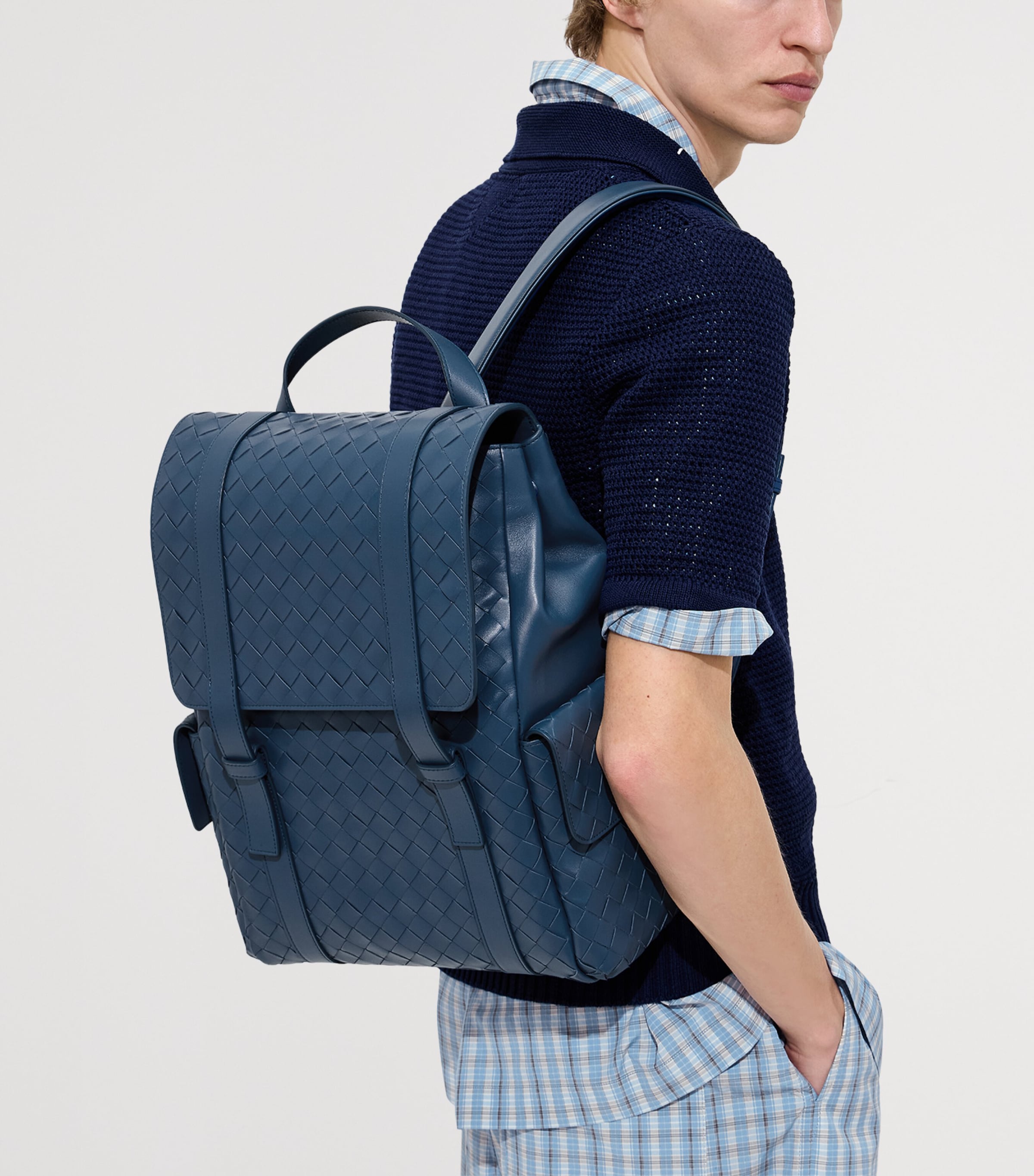 Bottega Veneta Leather Intrecciato Back-To-School Backpack Image 2