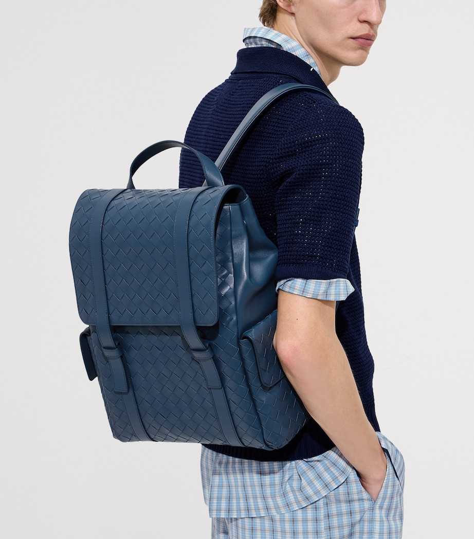 Bottega Veneta Leather Intrecciato Back-To-School Backpack Image 2