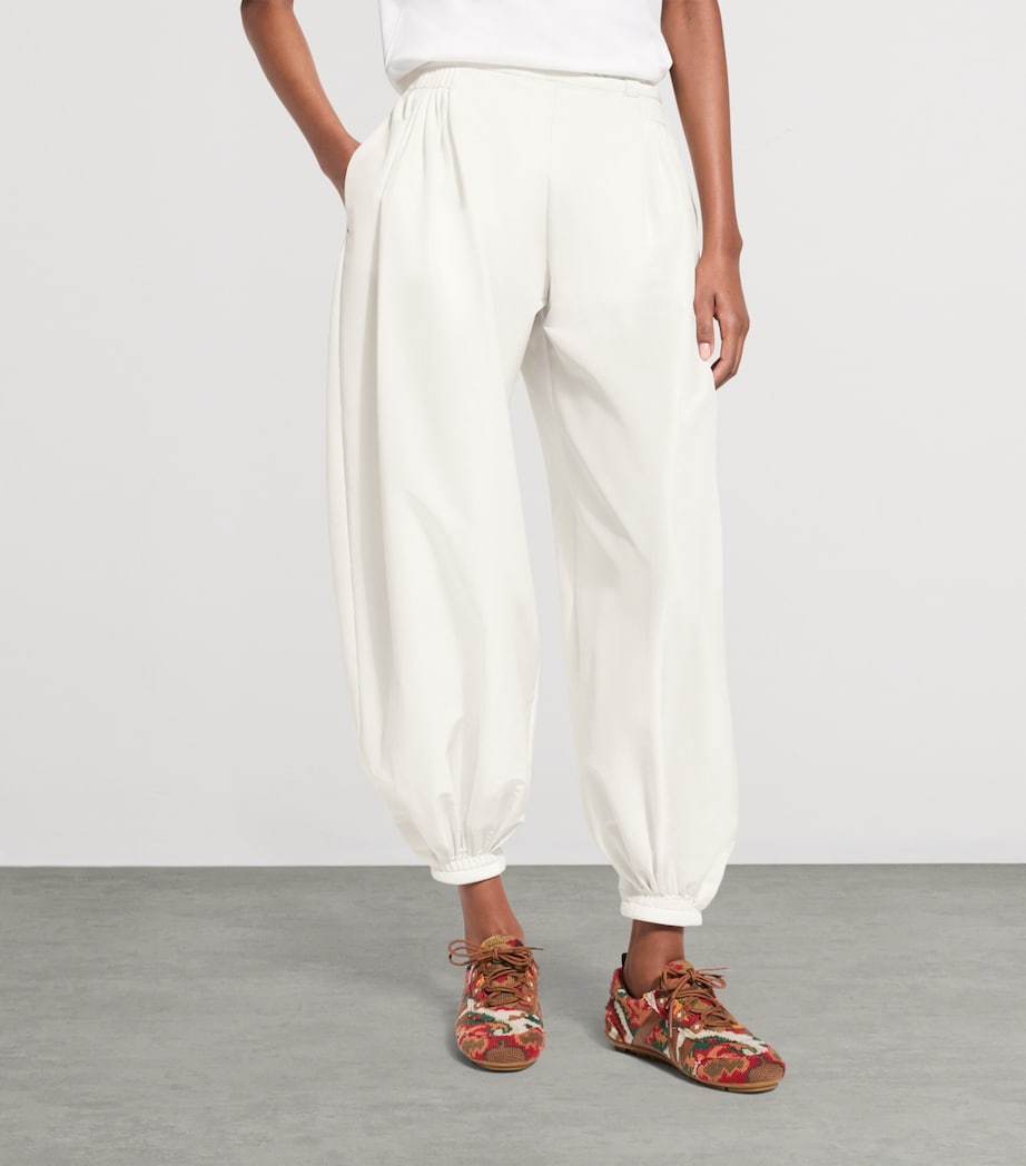 LOUIS VUITTON Womens Cotton Poplin Balloon Trousers Milk White Image 3