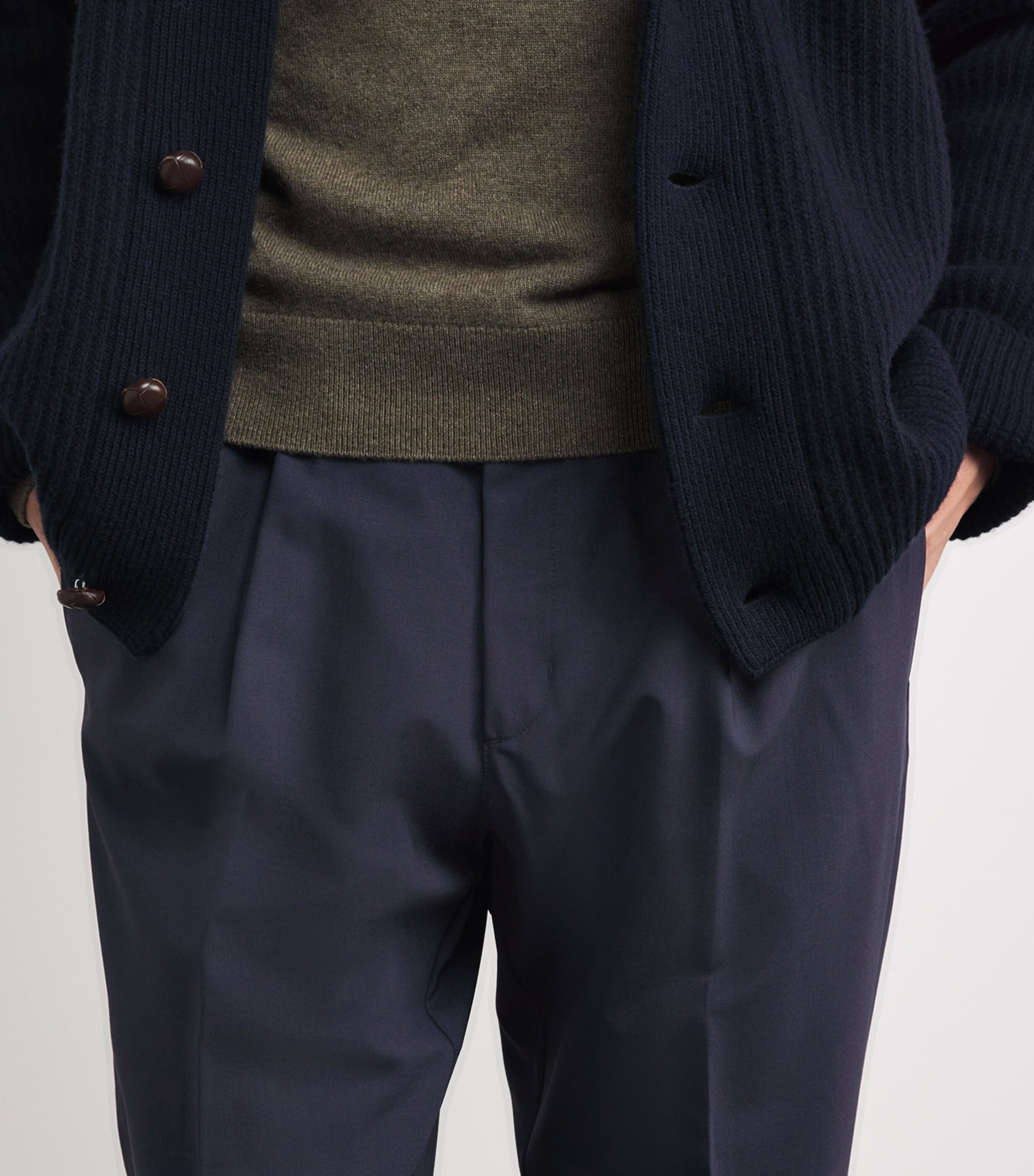 Stretch Virgin Wool Trousers 9200 BLUE Image 6