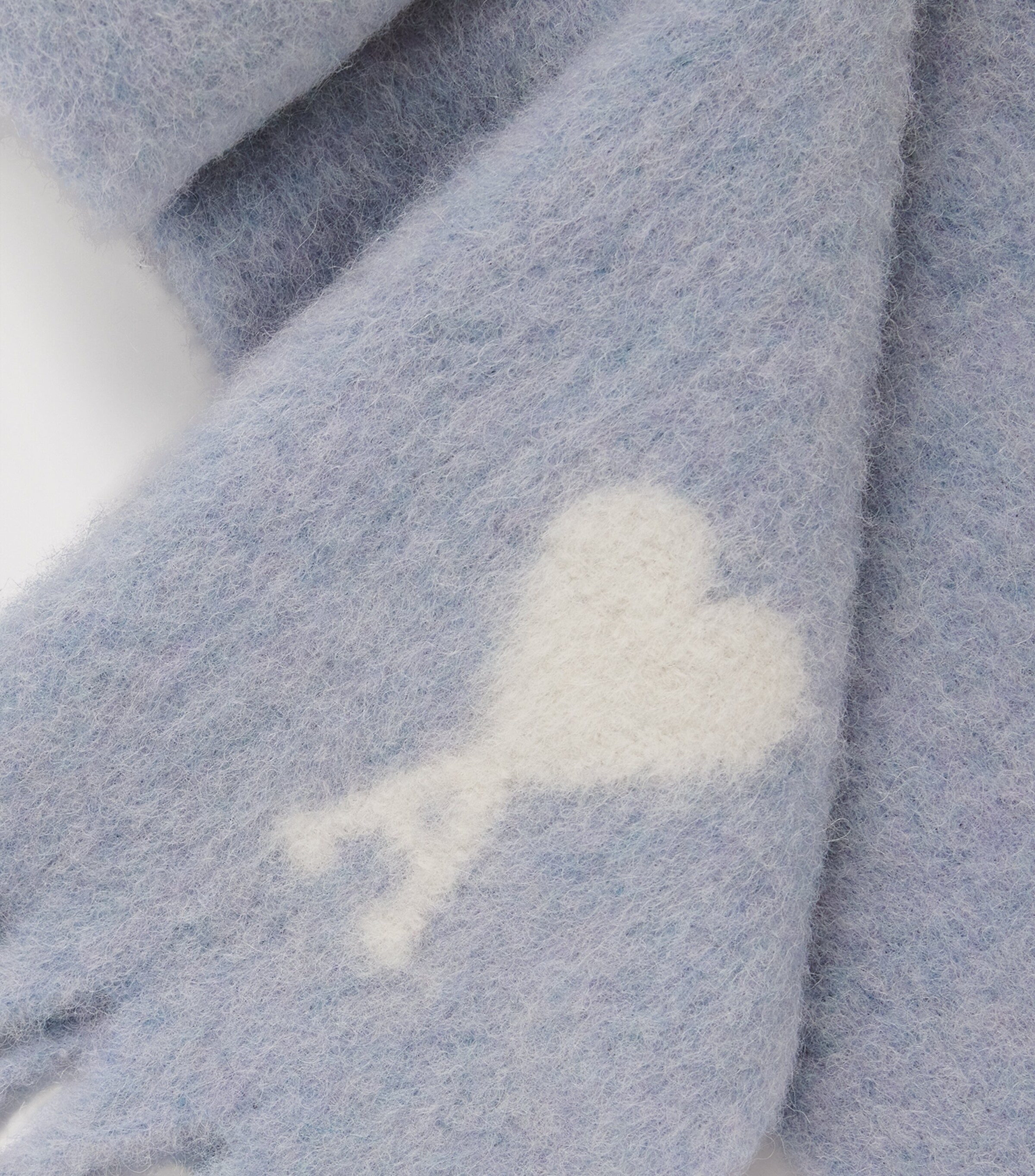 AMI Paris Alpaca-Blend Ami de Coeur Scarf Ciel Image 4