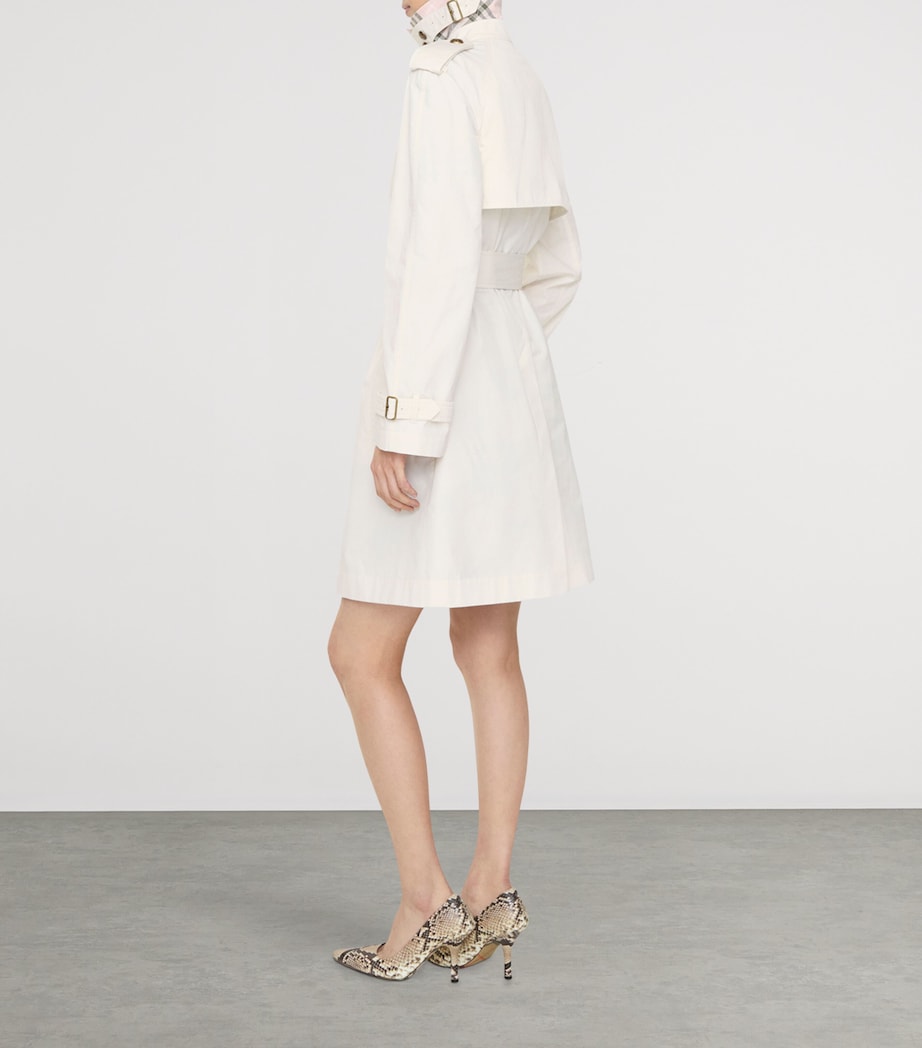 Burberry Womens Mid-Length Belgravia Trench Coat Seashell White Image 4
