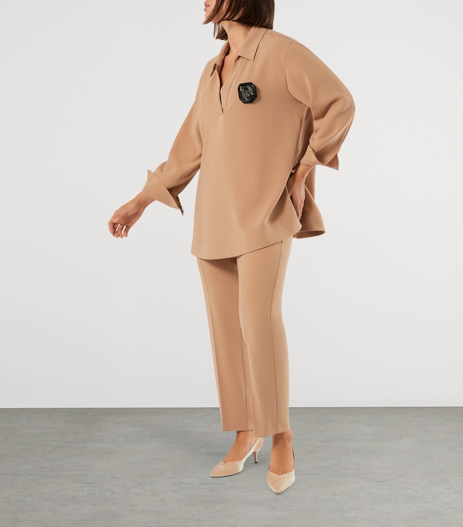 V-Neck Zama Blouse CAMEL Image 5