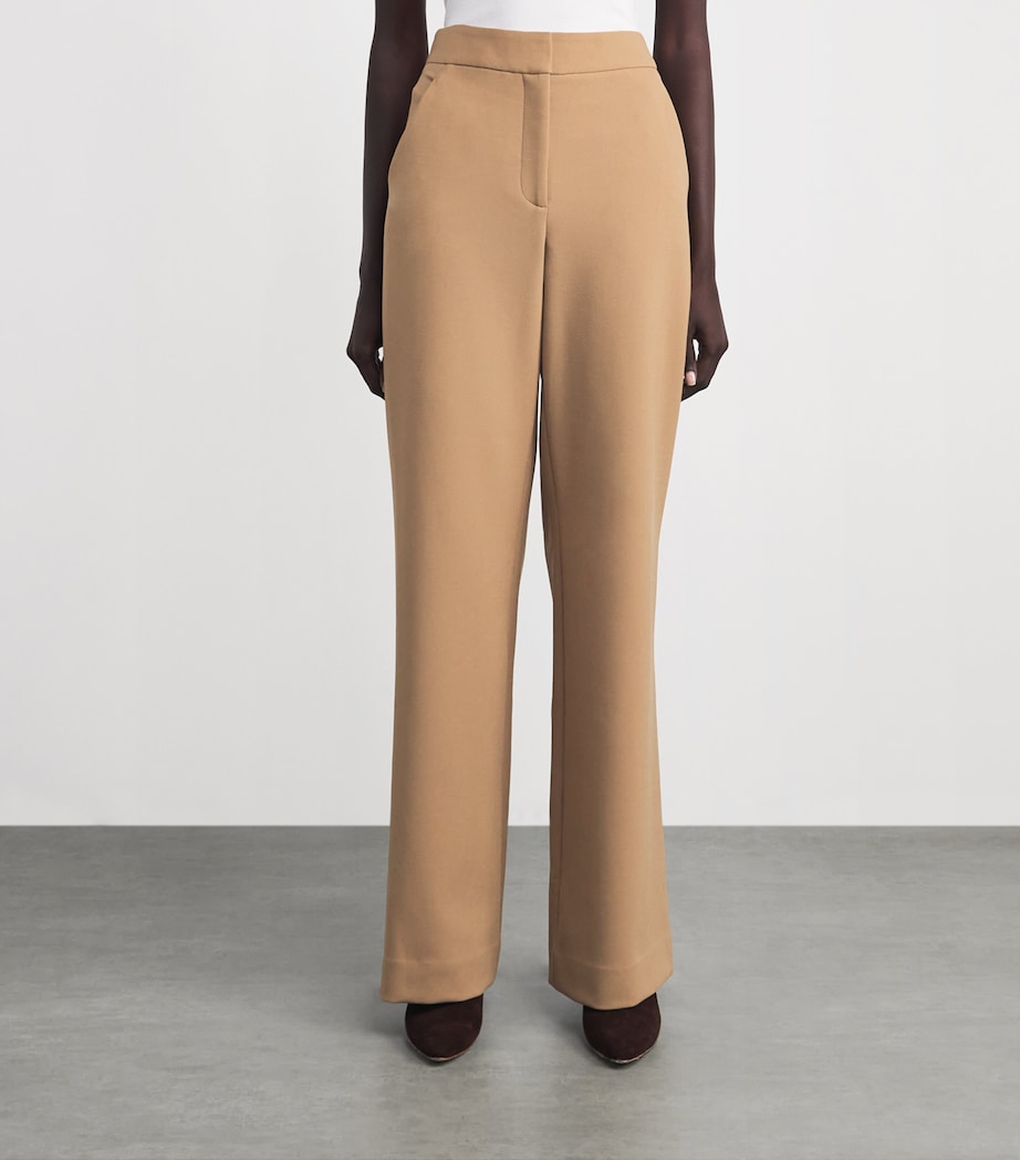 Veronica Beard Womens Tonelli Wide-Leg Trousers Heritage Khaki Image 4