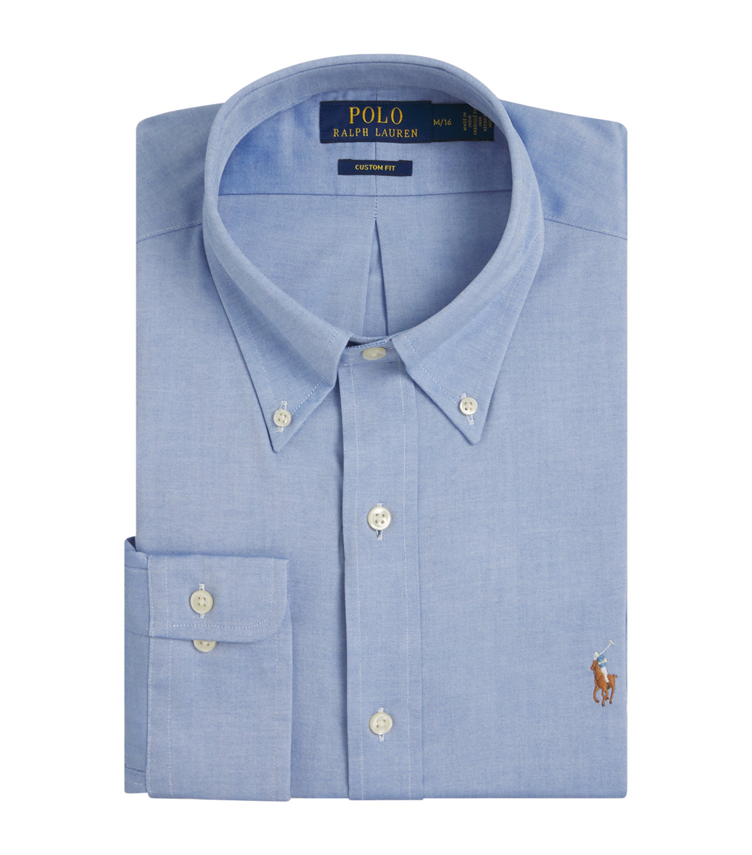 Polo Ralph Lauren Mens Cotton Poplin Slim Oxford Shirt Blue Image 1
