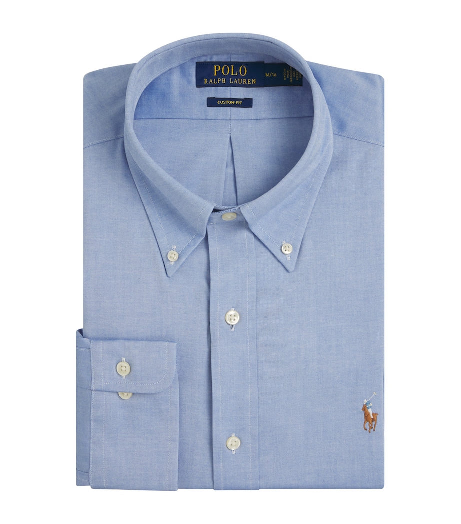 Polo Ralph Lauren Mens Cotton Poplin Slim Oxford Shirt Blue Image 1