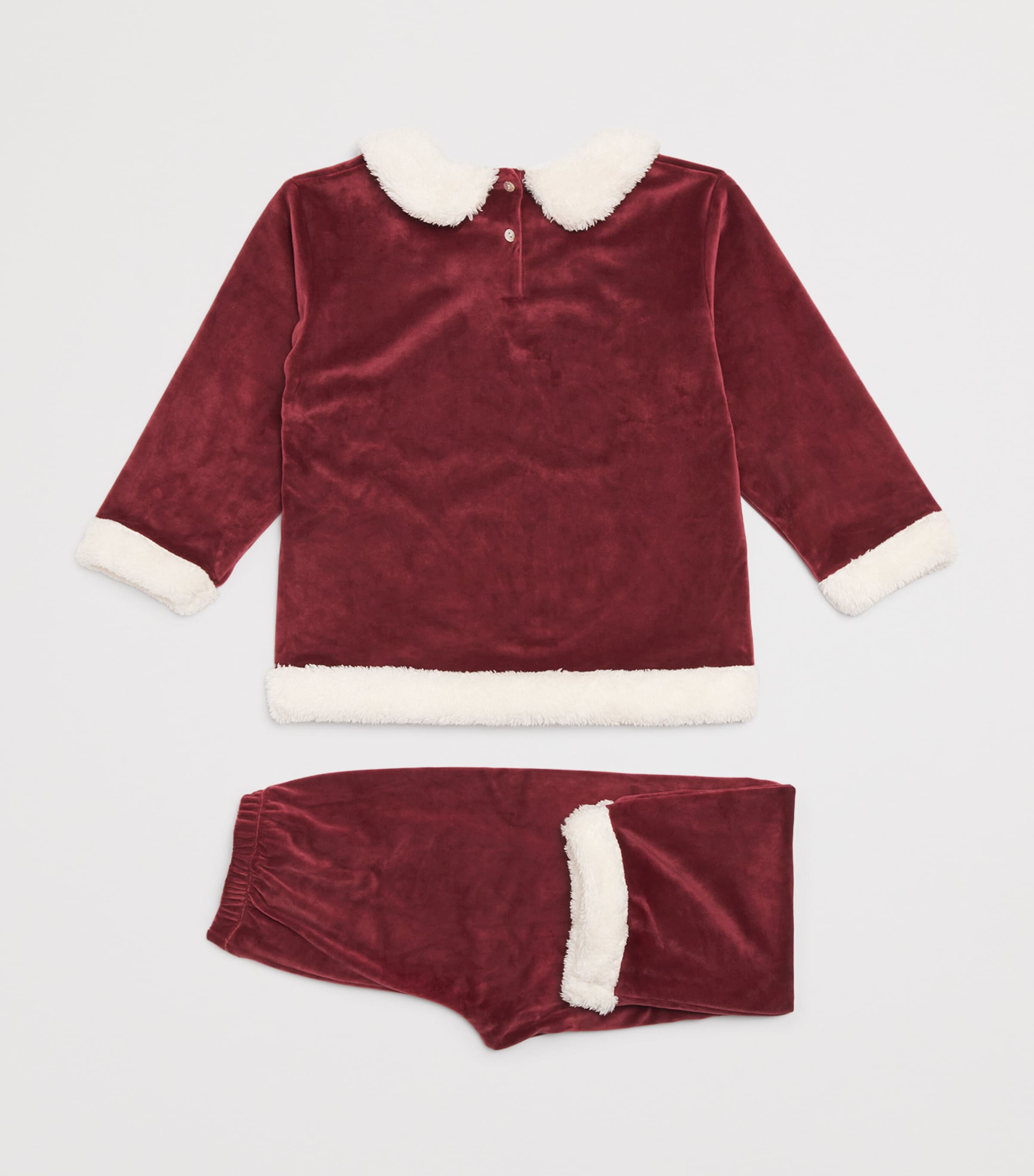 Velvet Christmas T-shirt and Trousers Set (9-24 Months) S10016 RED DAHLIA Image 2