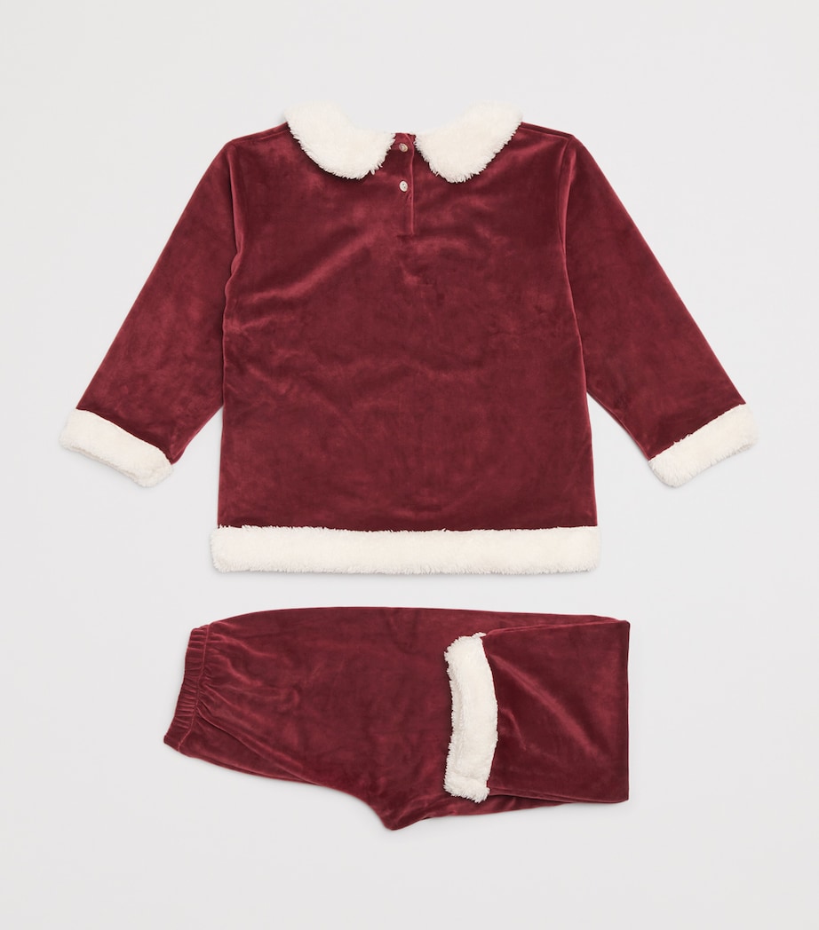 Velvet Christmas T-shirt and Trousers Set (3-6 Years) S10016 RED DAHLIA Image 2