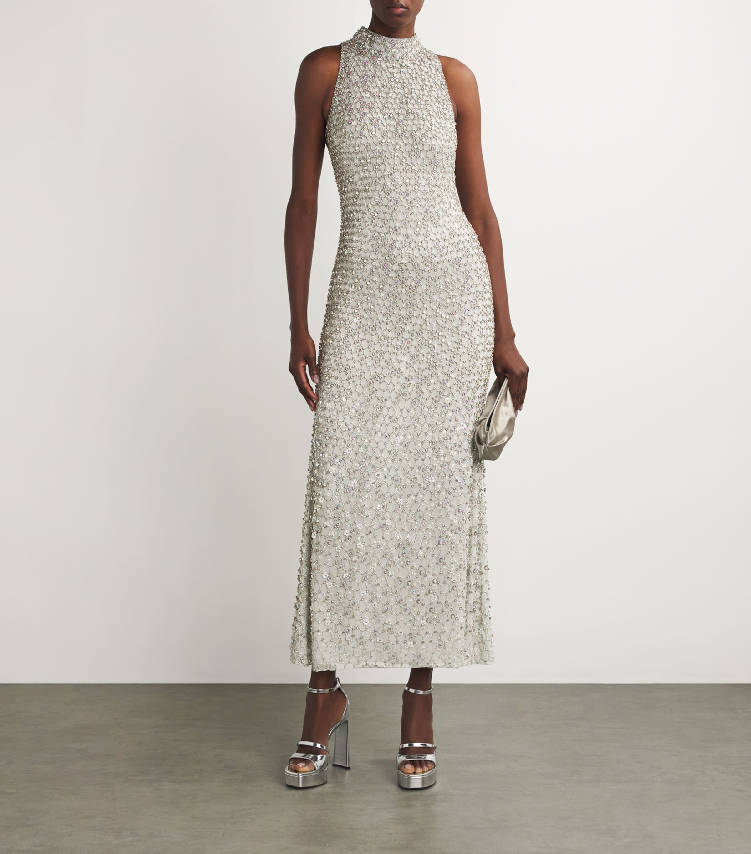 Jenny Packham Womens Silk Crystal-Embellished Juno Gown Pale Powder Image 2