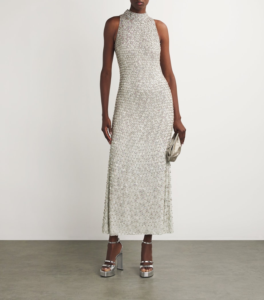 Jenny Packham Womens Silk Crystal-Embellished Juno Gown Pale Powder Image 2