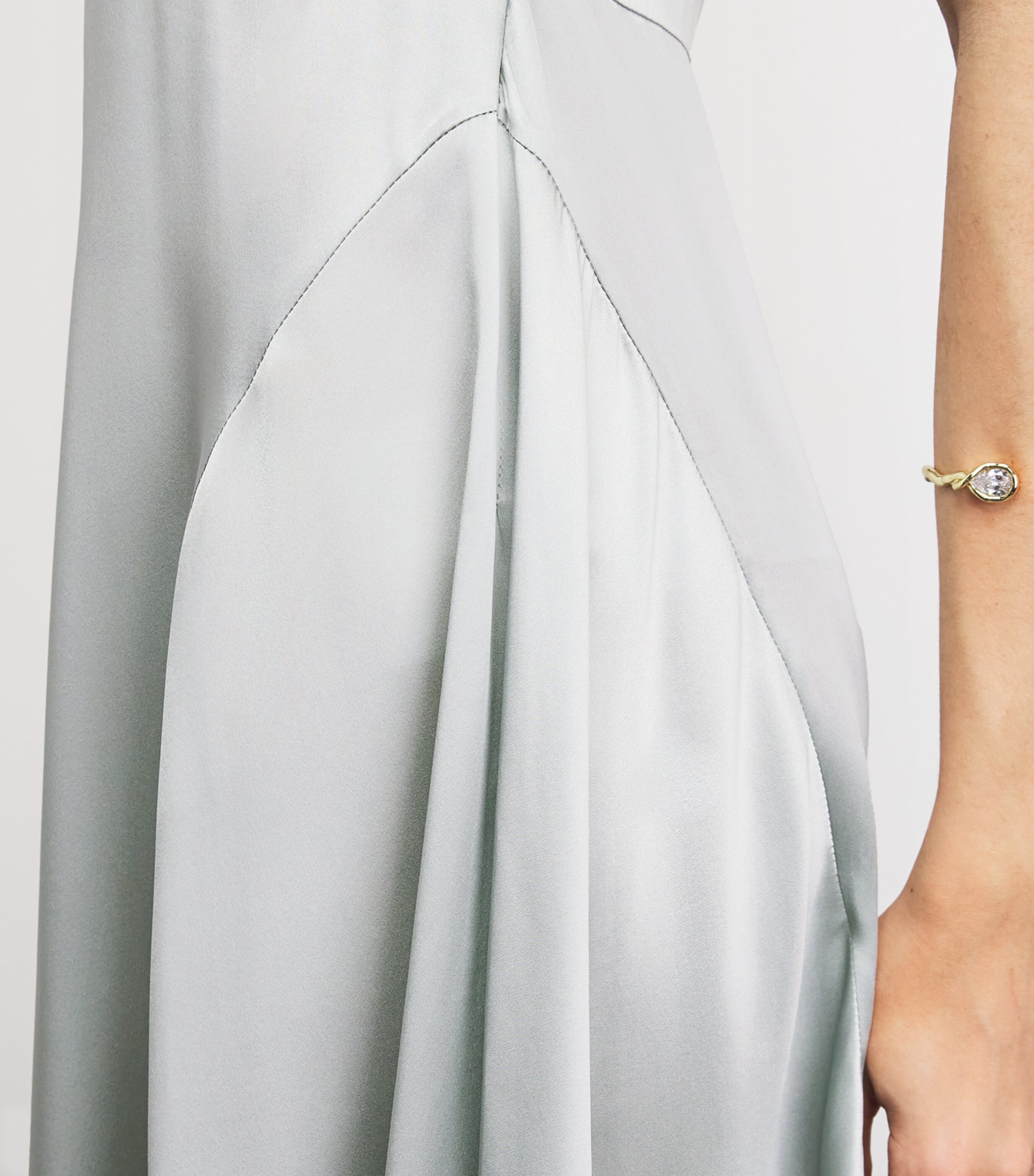 Laura Pitharas Womens Silk Slip Maxi Dress Exclusive Ice Blue Image 4