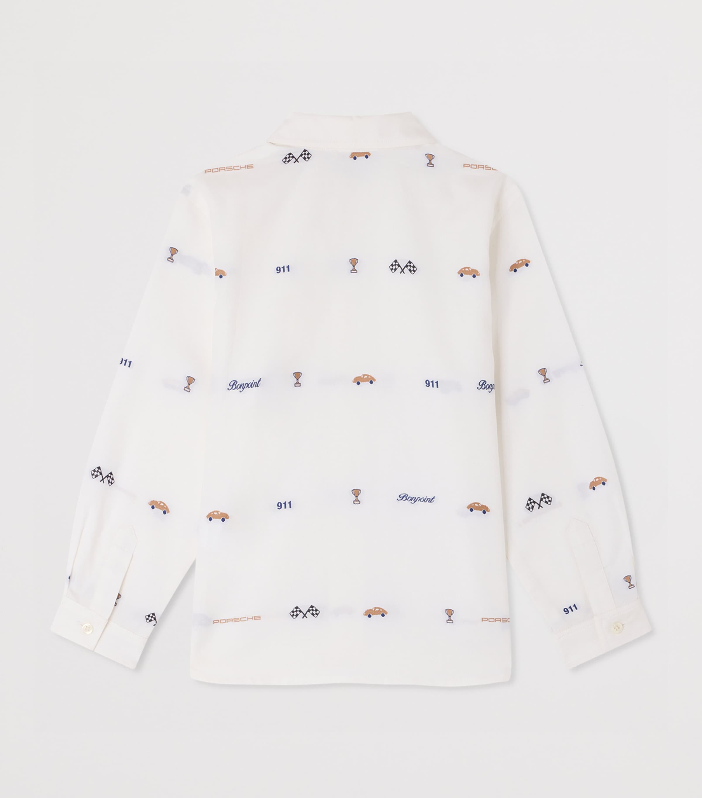 Bonpoint x Porsche Cotton Shirt (10-14 Years) Blanc Naturel Image 2