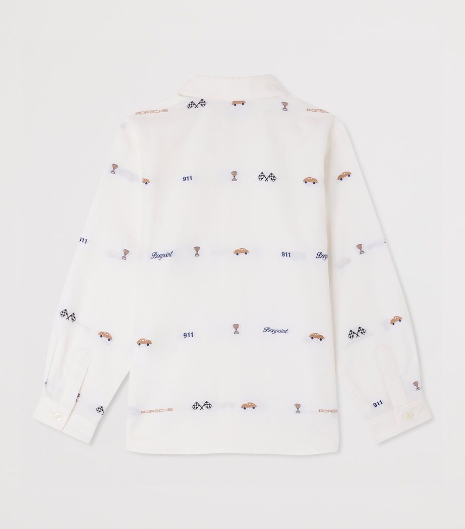 Bonpoint x Porsche Cotton Shirt (10-14 Years) Blanc Naturel Image 2