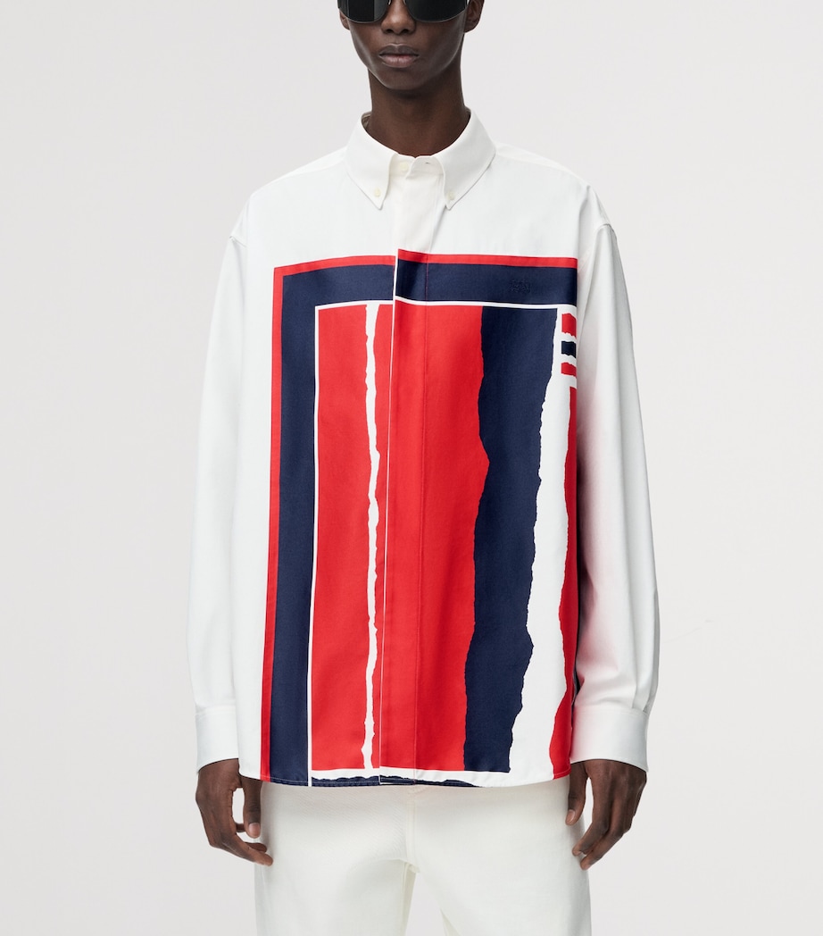 LOEWE Mens Geometric Print Shirt Red/multicolour Image 3