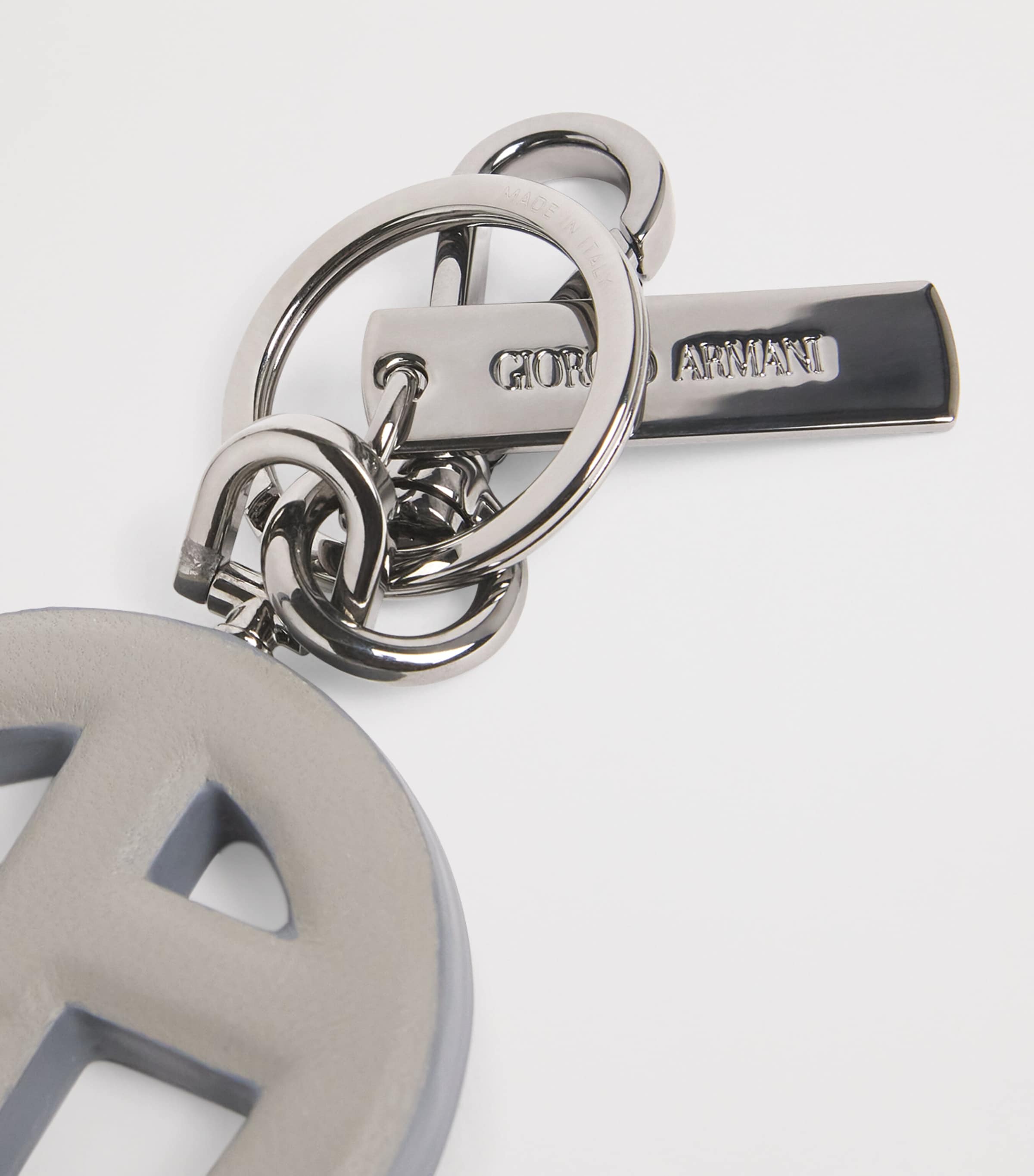 Giorgio Armani Lambskin Monogram Keyring | Harrods US