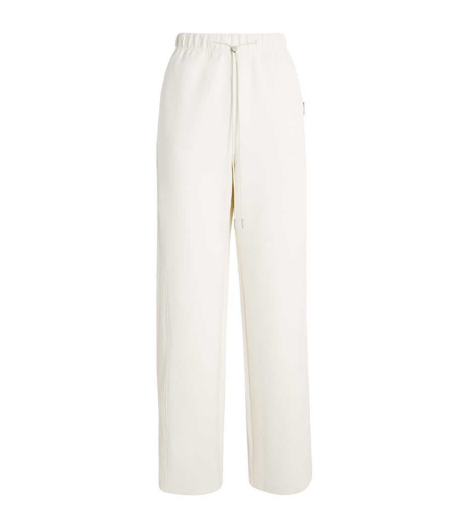 Cotton-Blend Jersey and Canvas Sweatpants WHITE Image 1