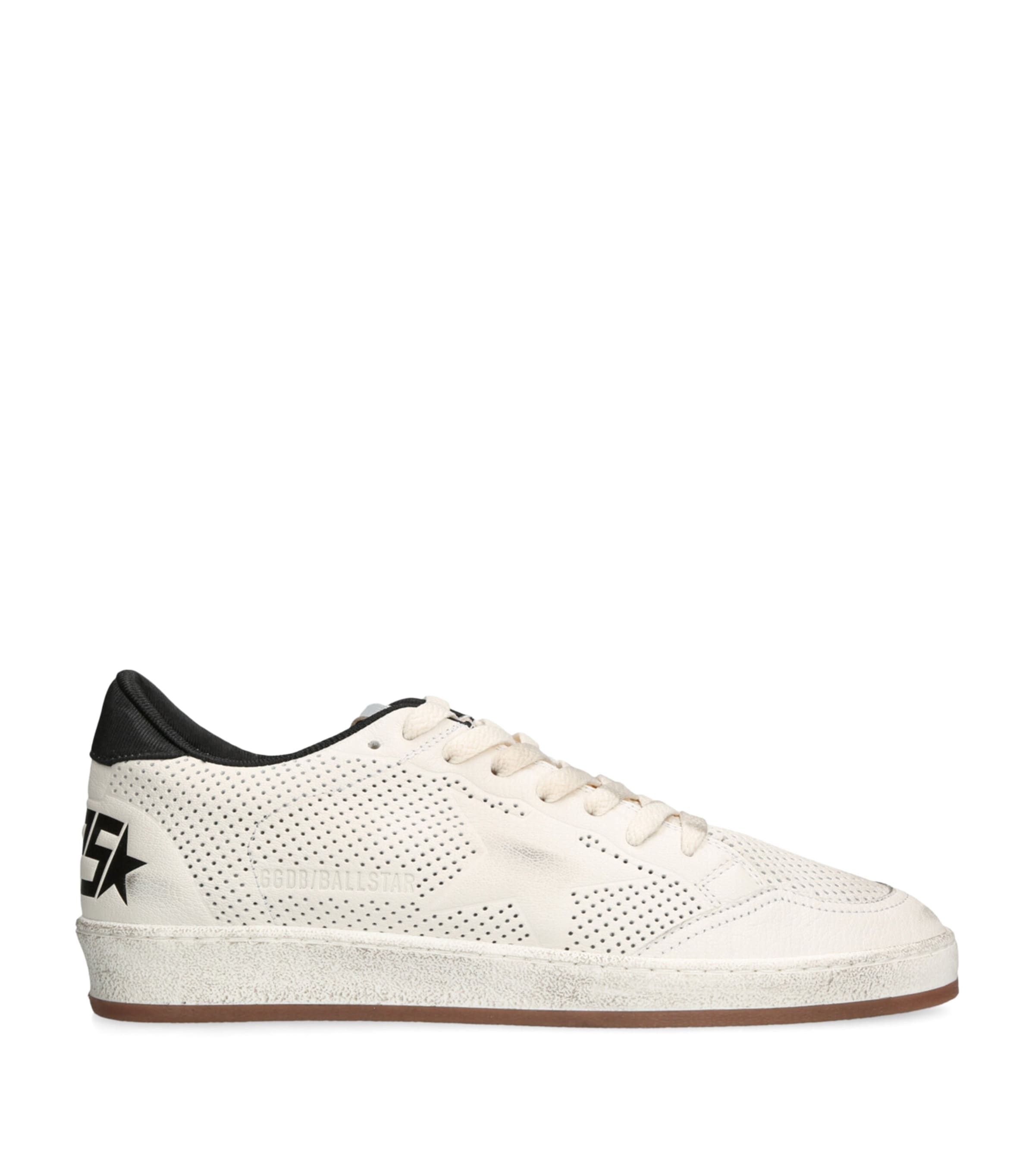 Golden Goose Leather Ball Star Low-Top Sneakers White/blk Image 1