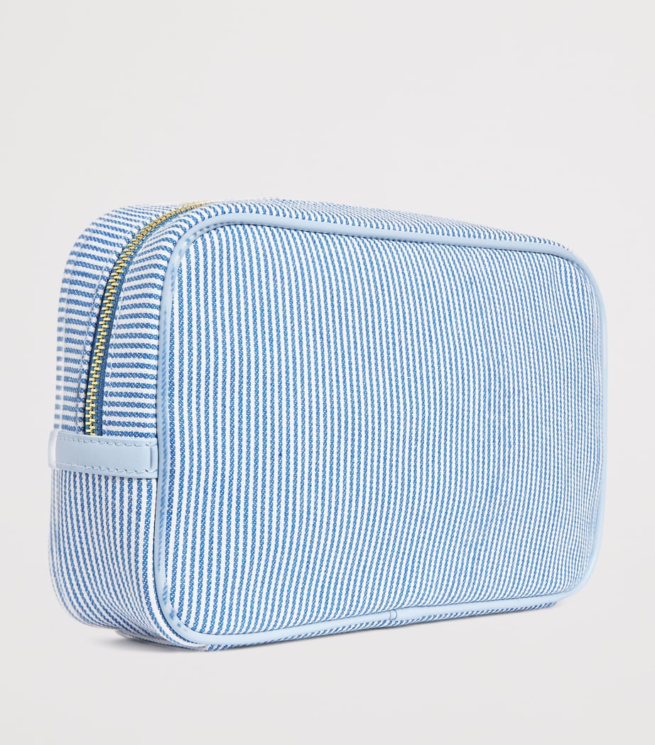 Stripe Embroidered Nursery Pouch PALE BLUE Image 2