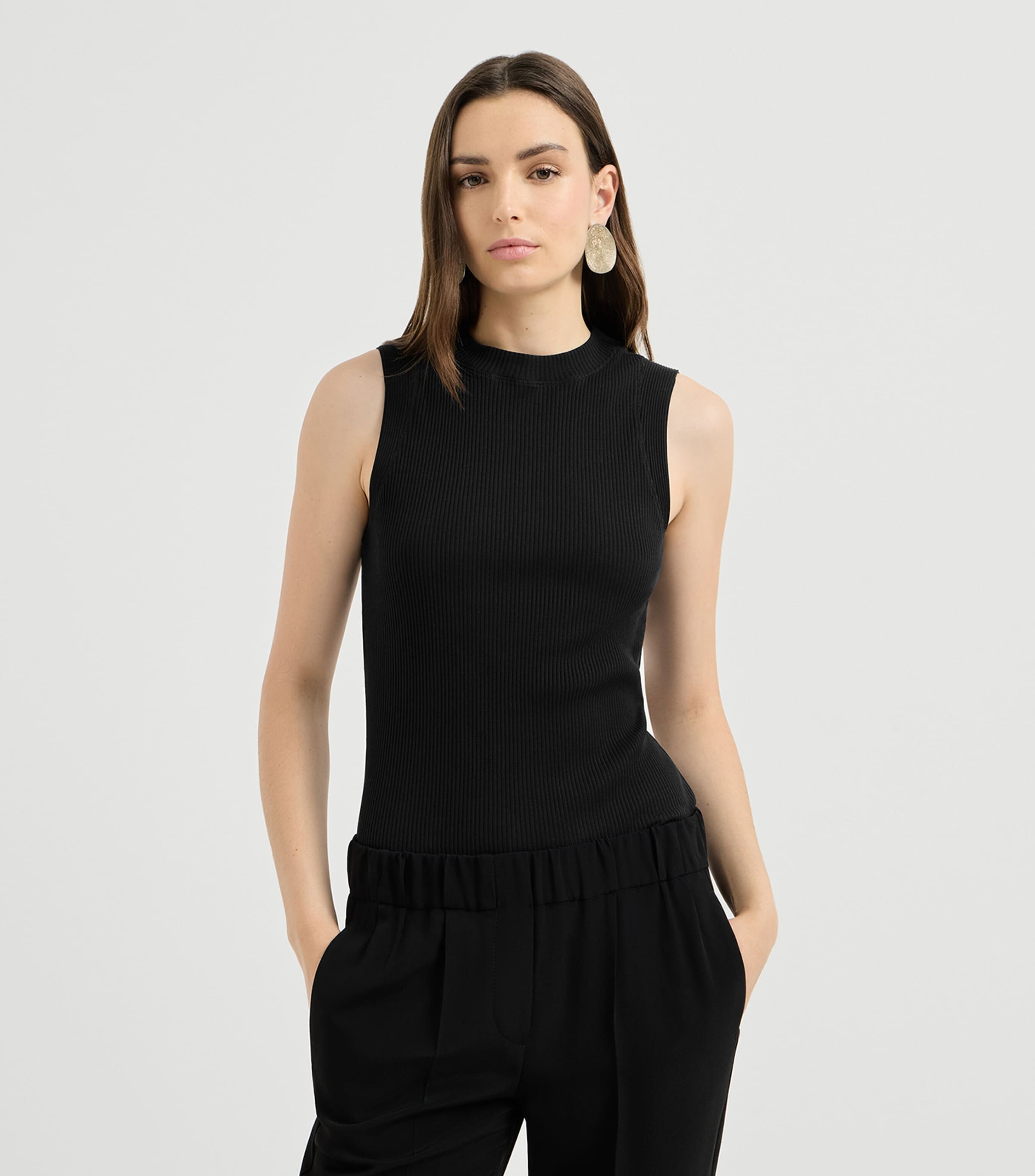 Brunello Cucinelli Womens Cotton Ribbed Tank Top Image 4