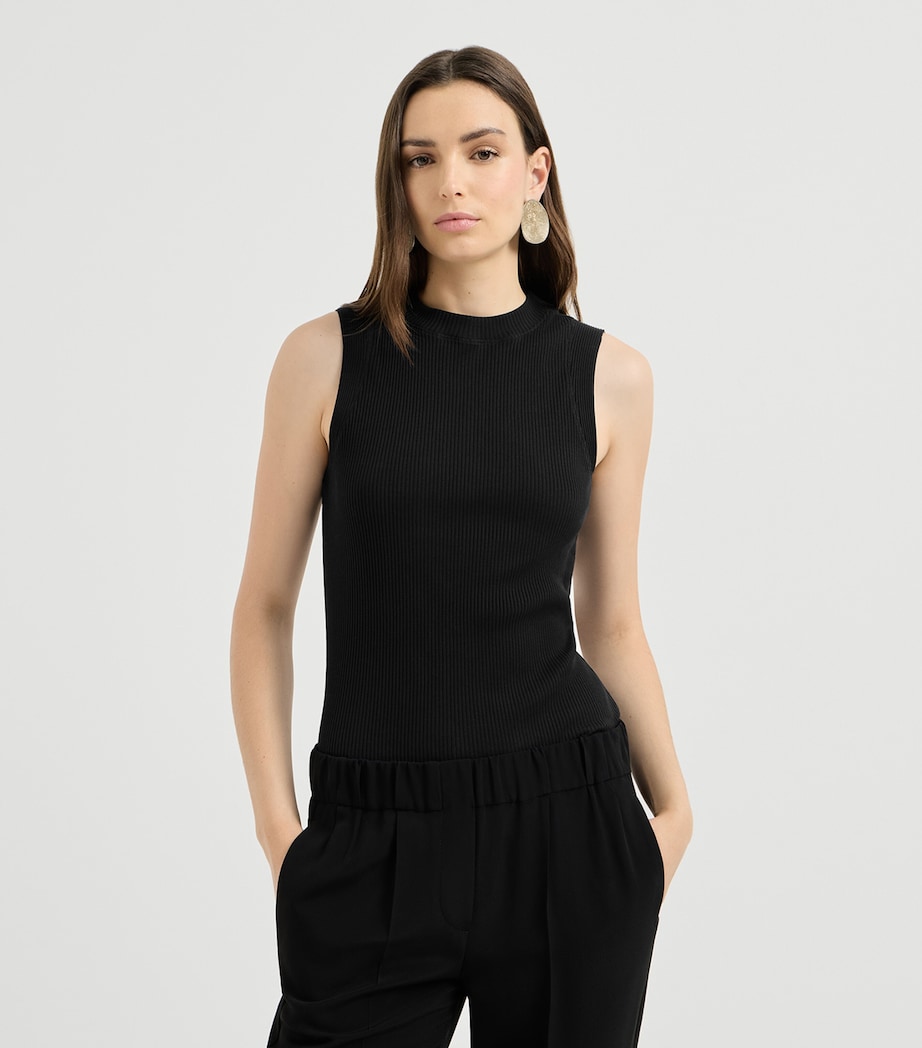 Brunello Cucinelli Womens Cotton Ribbed Tank Top Image 4