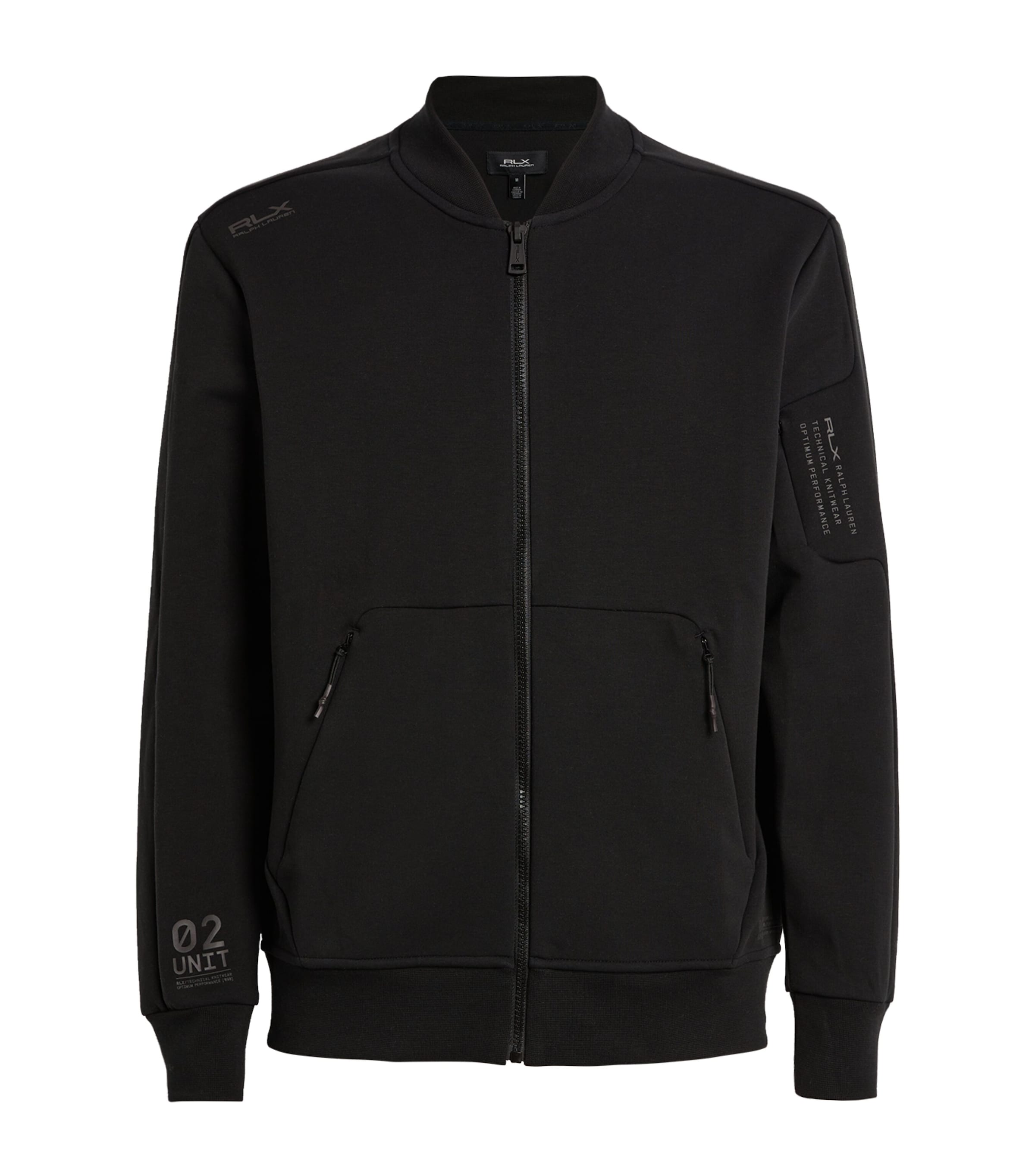 Ralph Lauren Logo-embroidered Bomber Jacket In Schwarz