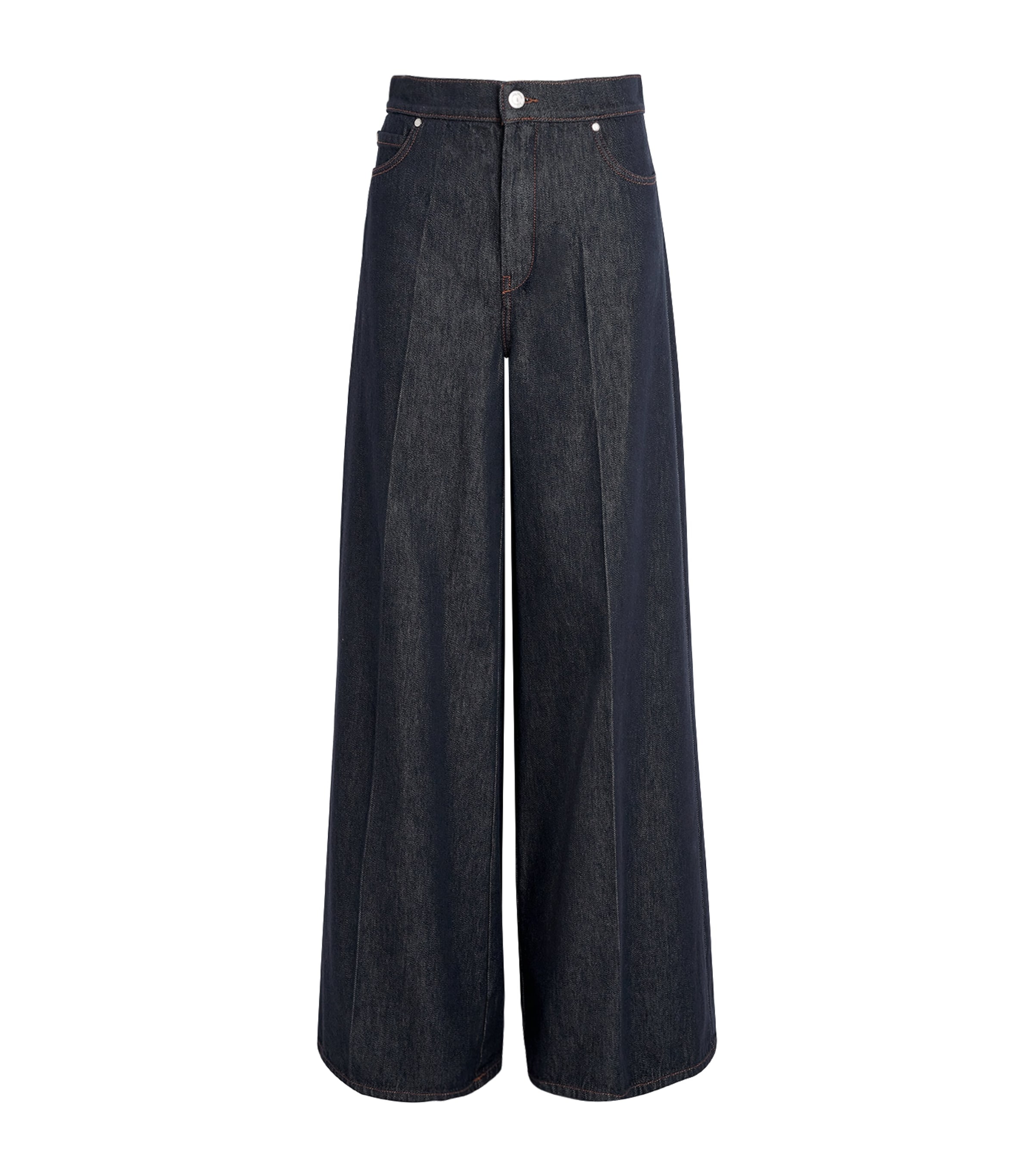Max Mara Carmine High-rise Wide-leg Jeans In Black