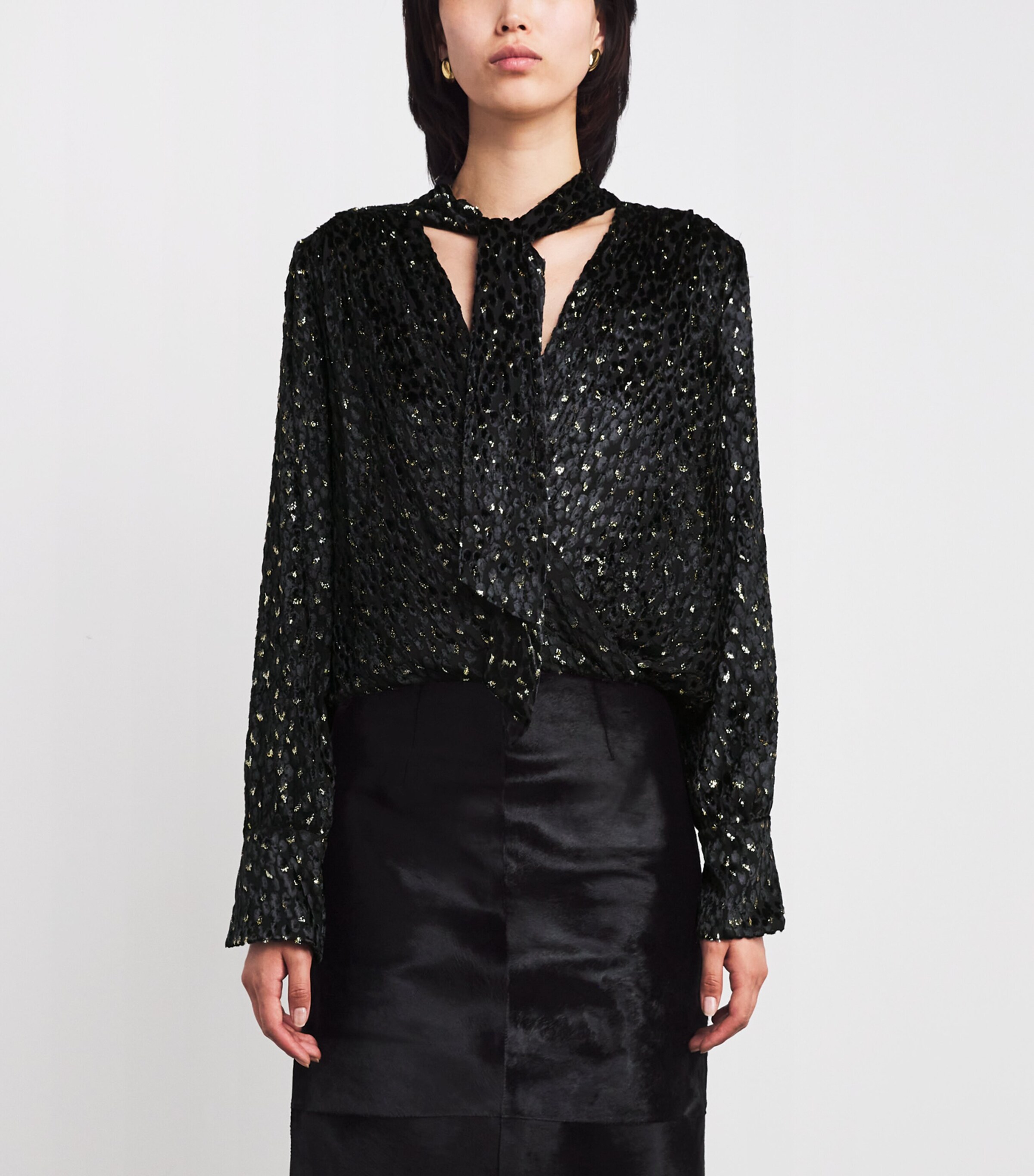 Kayliegh Pussybow Blouse BLACK MULTI Image 3