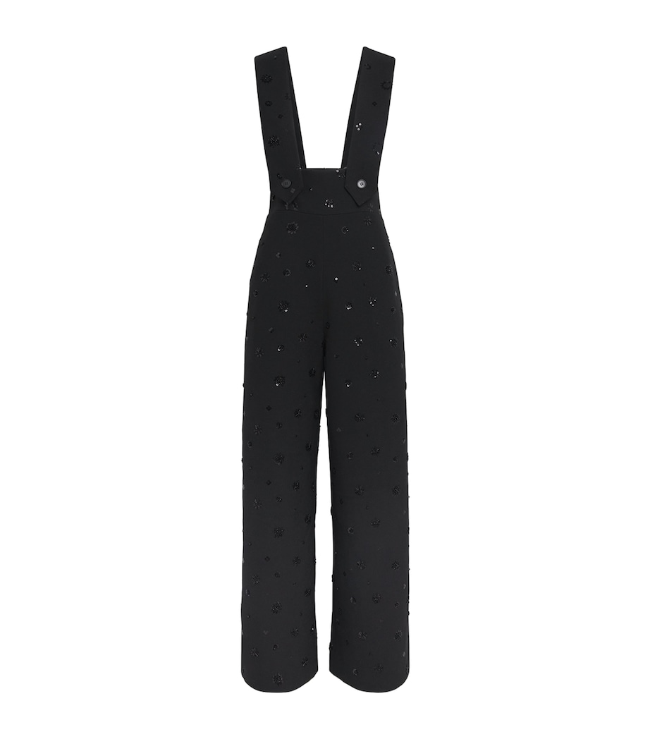 Embellished Straight Dungarees BLACK Image 1