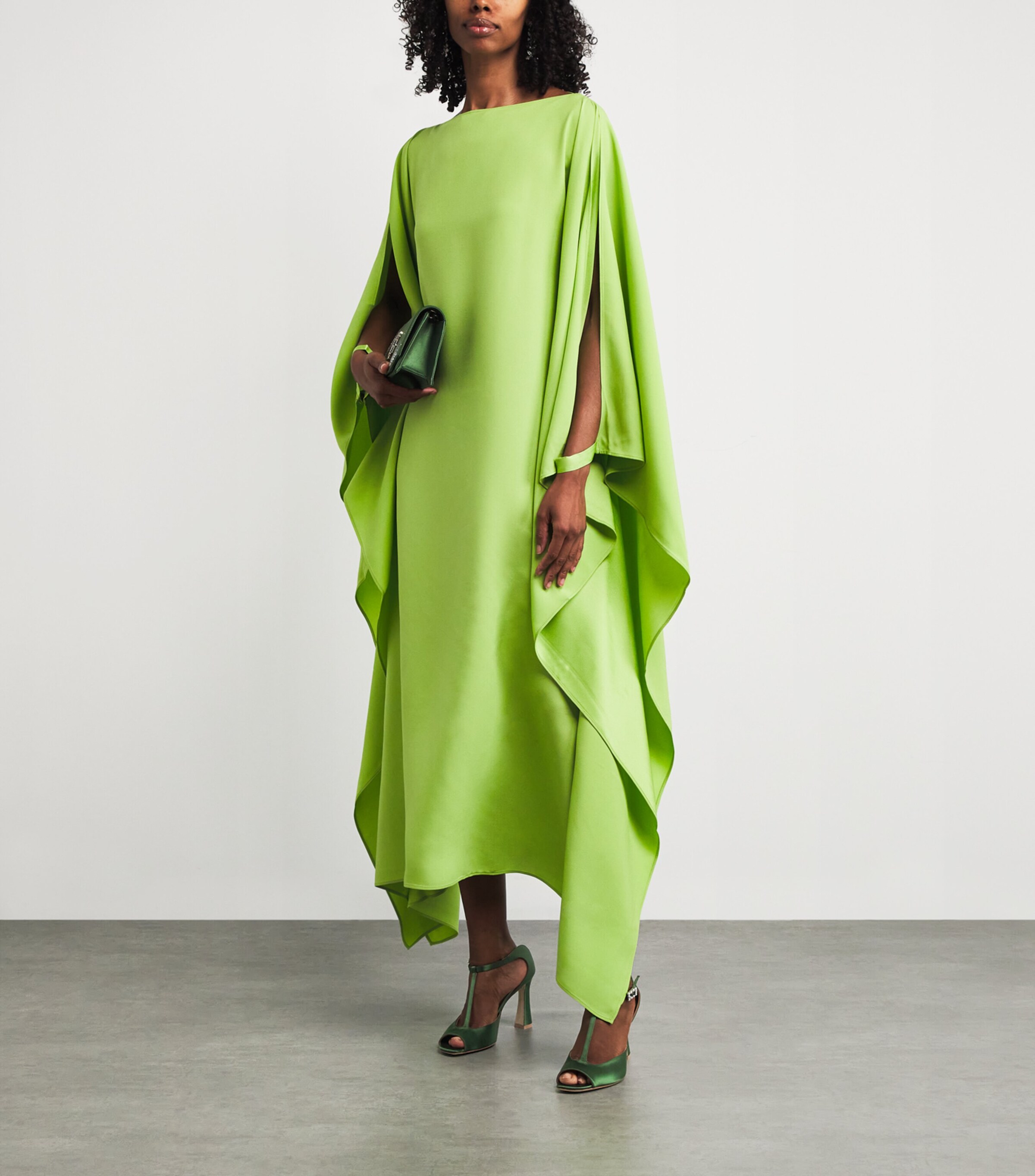 Satin Nomi Sandals 90 HARRODS GREEN Image 6