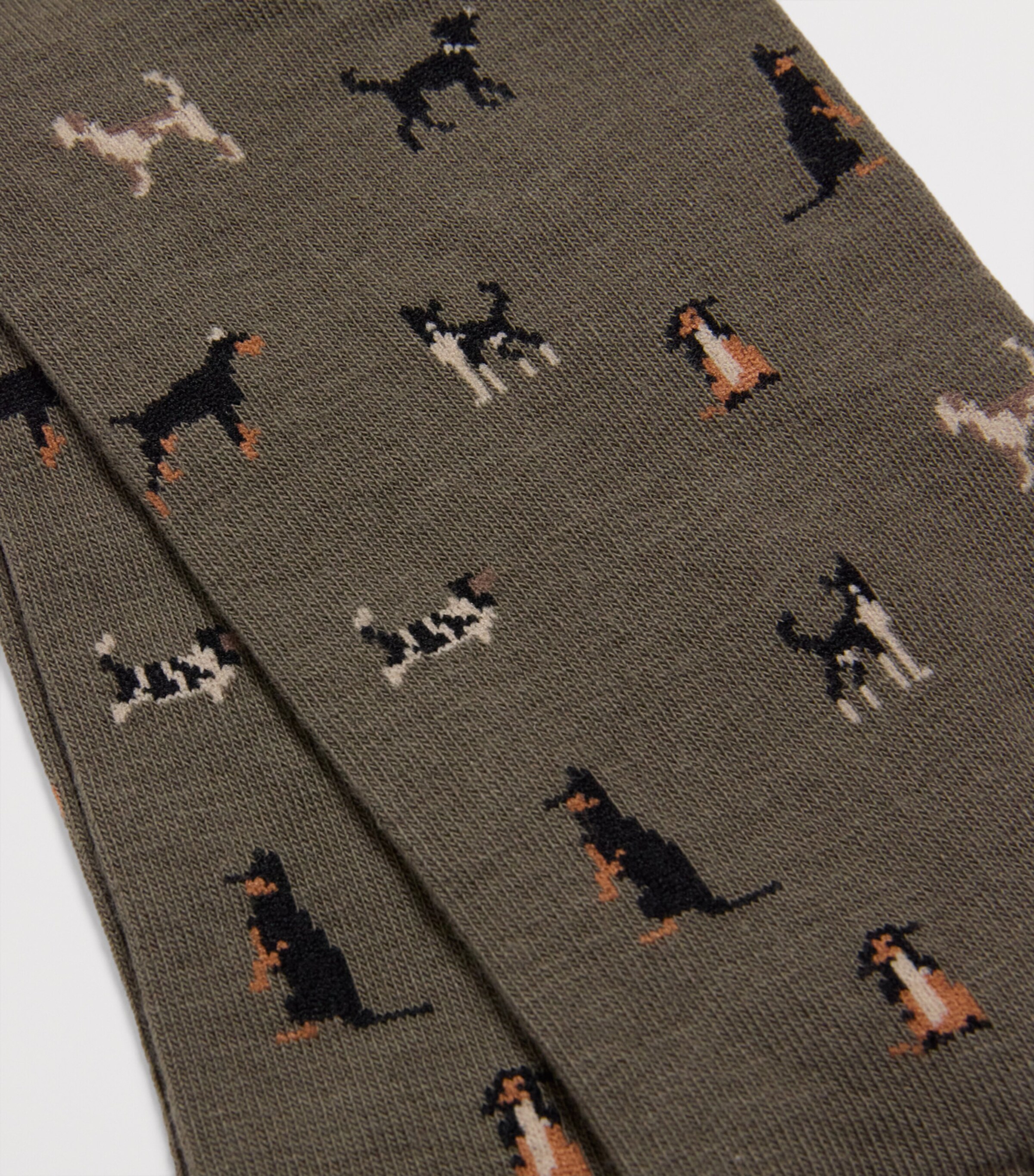 Cotton-Blend Mavin Socks MID OLIVE/DOG Image 2