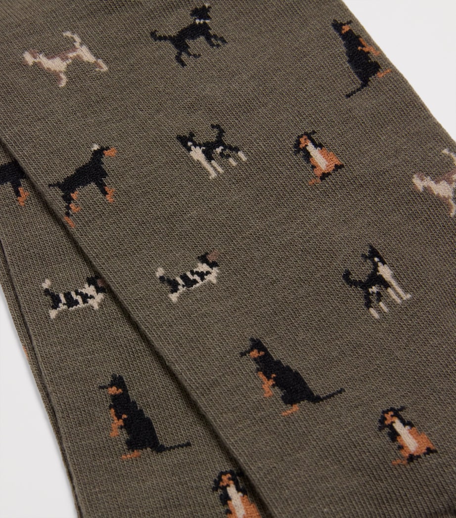 Cotton-Blend Mavin Socks MID OLIVE/DOG Image 2
