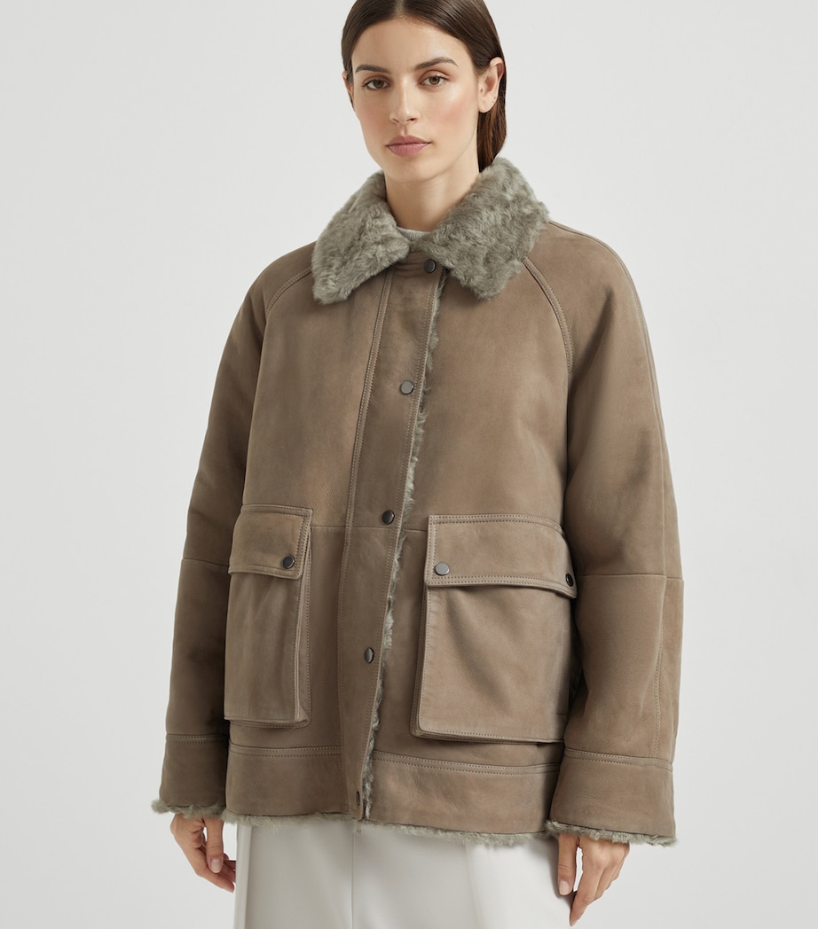 Shearling-Lined Leather Jacket C9701 Image 3