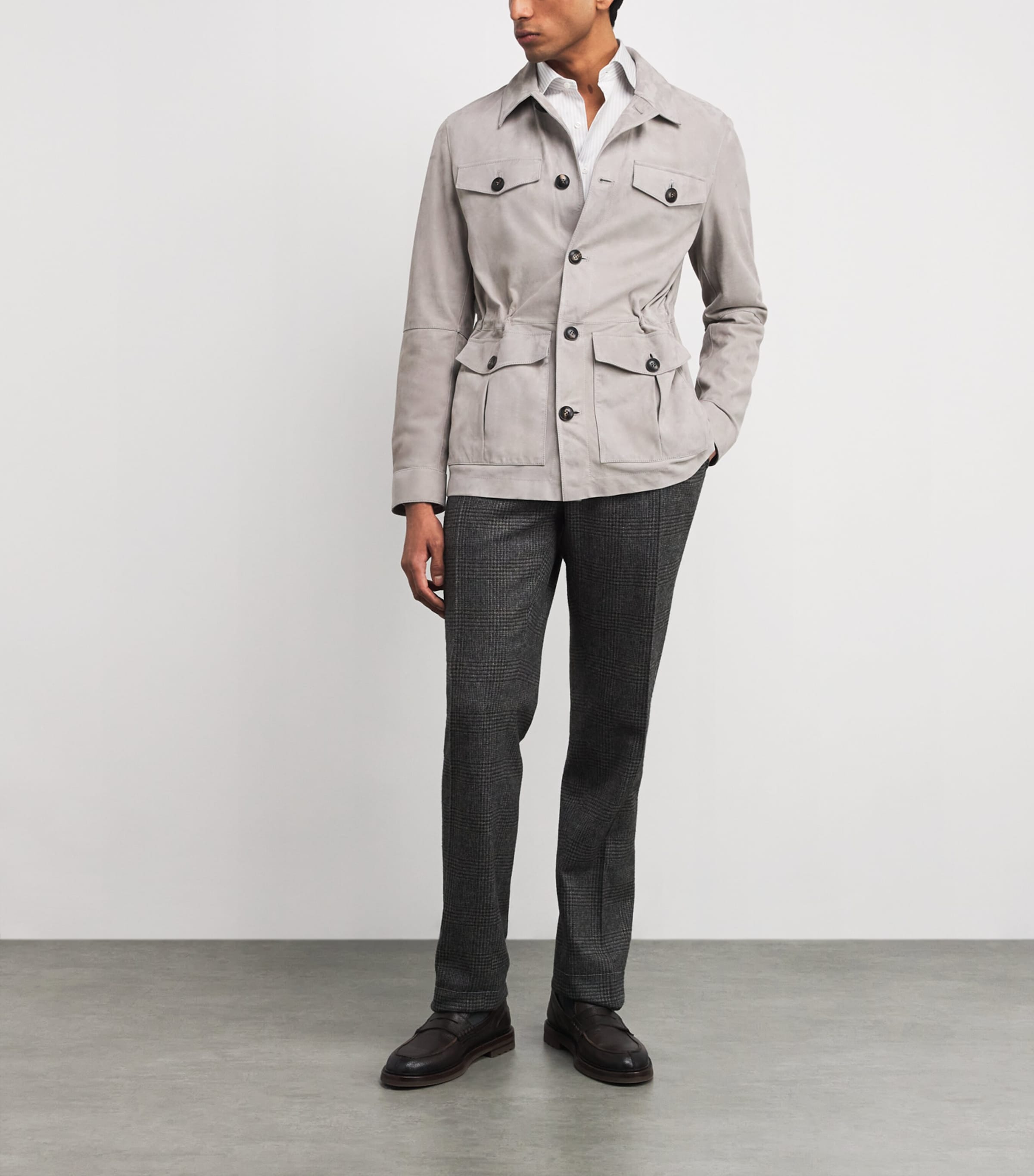 Suede Field Jacket 21 LIGHT GREY Image 2