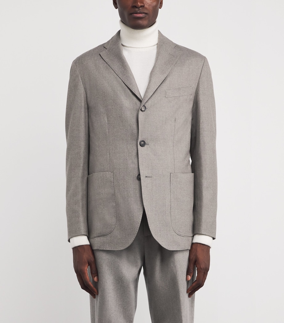 Wool Flannel Soft Blazer BEIGE WOOL Image 3