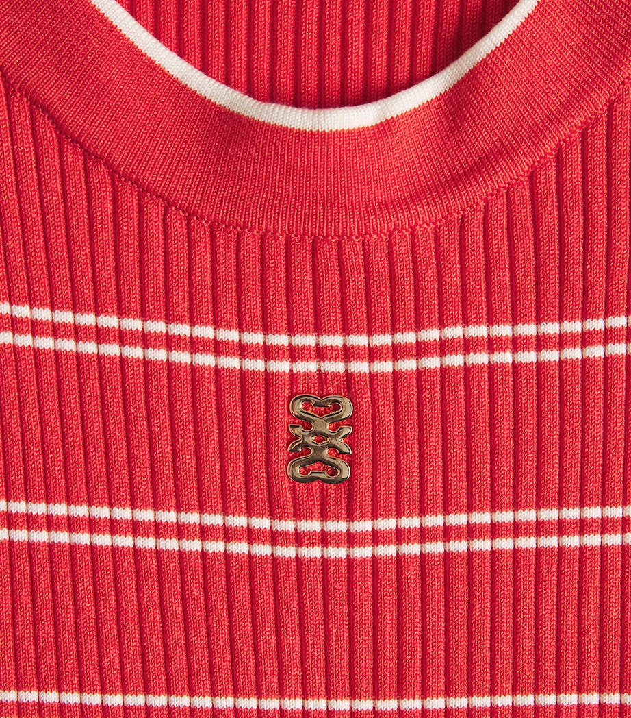 Sandro Paris Womens Knit Stripe Tank Top Red Image 6