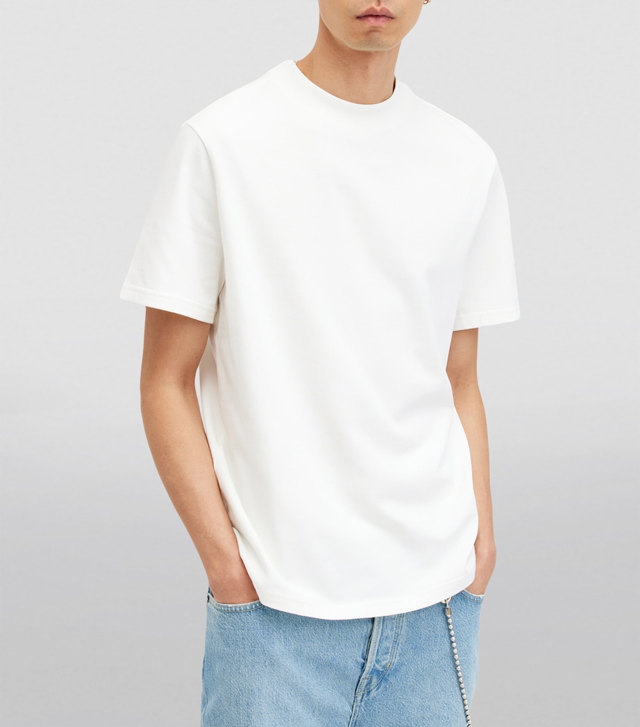 AllSaints Mens Organic Cotton Nero T-Shirt Chalk White Image 3