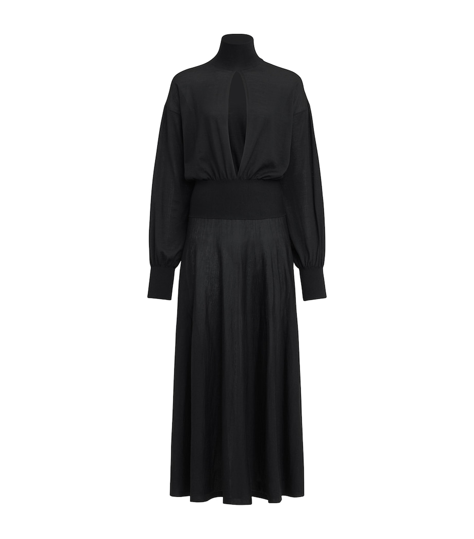 Wool Cut-Out Midi Dress NOIR ALAIA Image 1