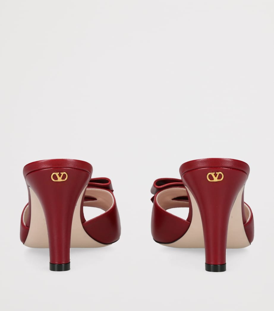 Leather Bow-Detail Bowow Mules 75 RED Image 2